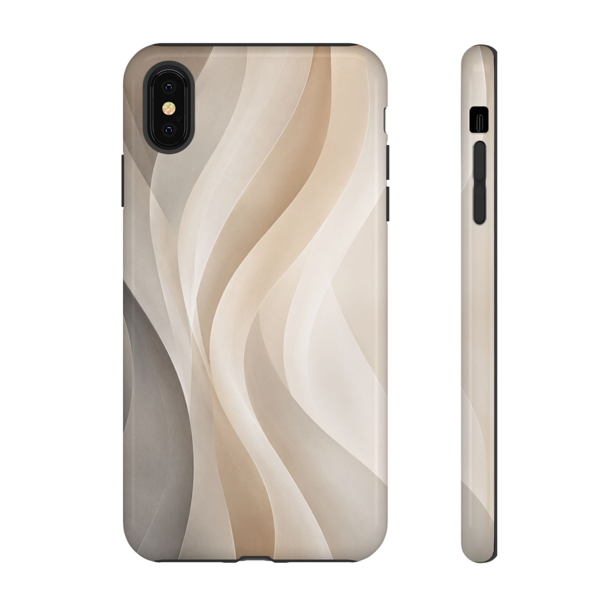 Abstract Beige Waves Phone Case — Protective Tough Case