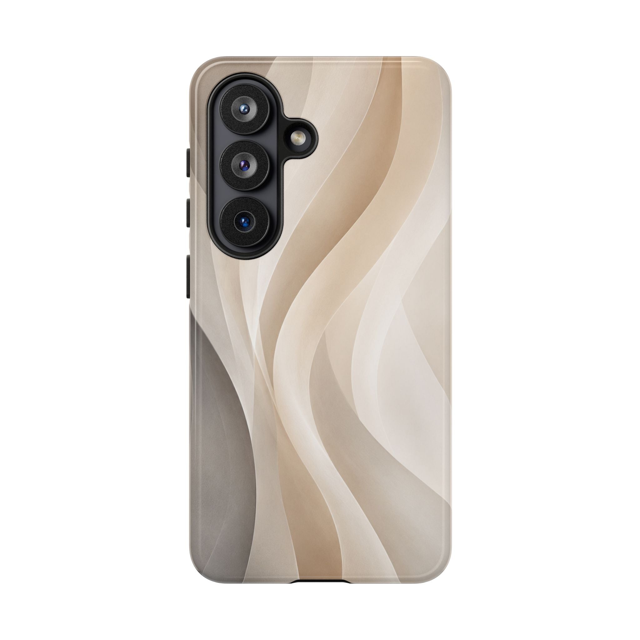 Abstract Beige Waves Phone Case — Protective Tough Case