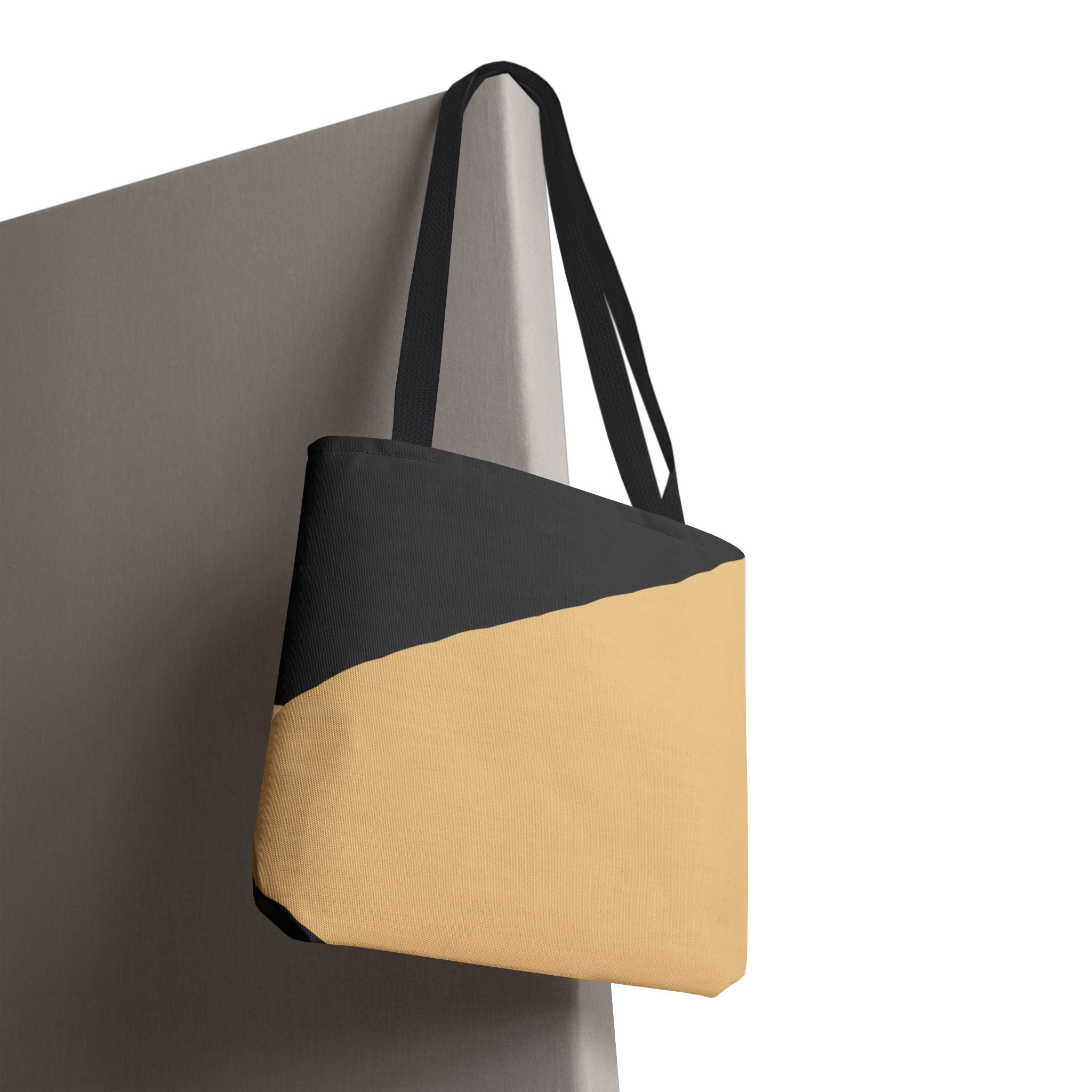 Diagonal Two-Tone Minimalist Tote Bag | Neutral Colorblock Tote