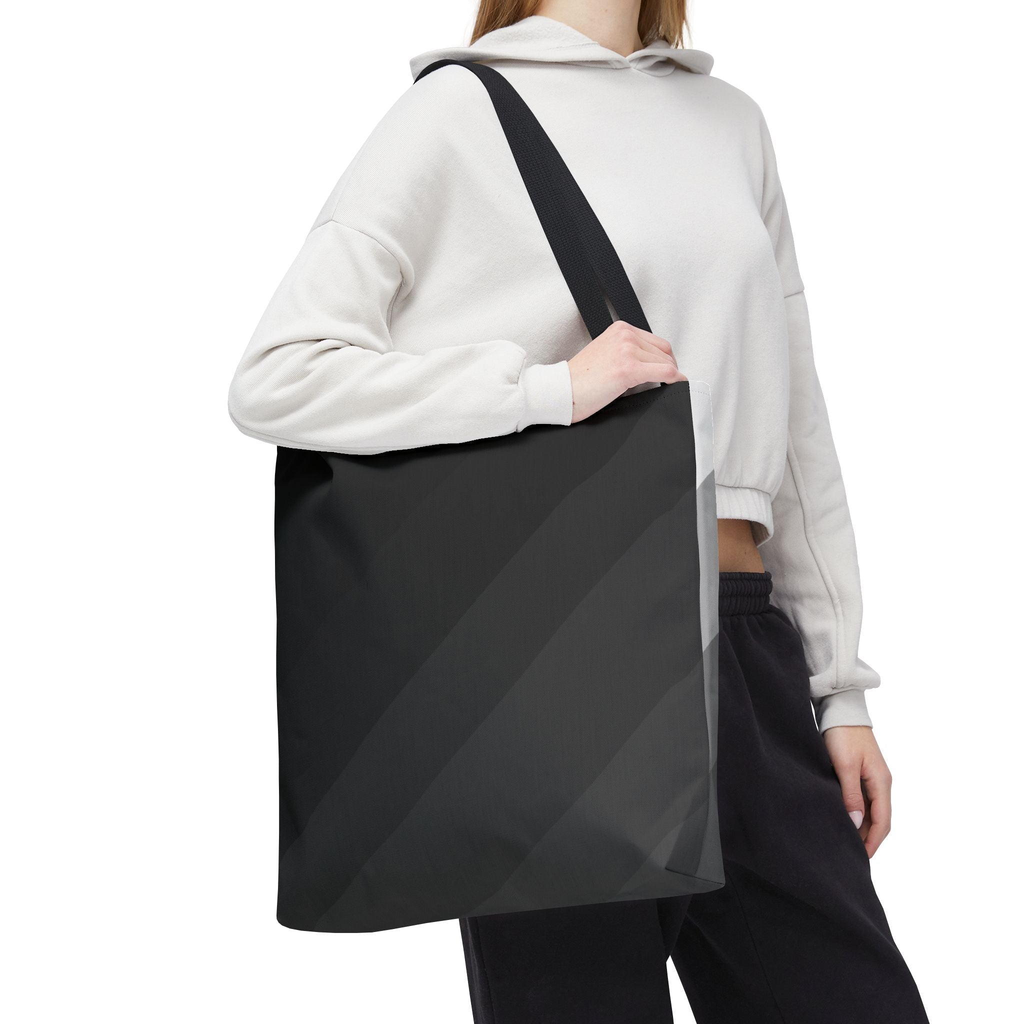 Diagonal Gray Stripes Tote Bag | All-Over Print