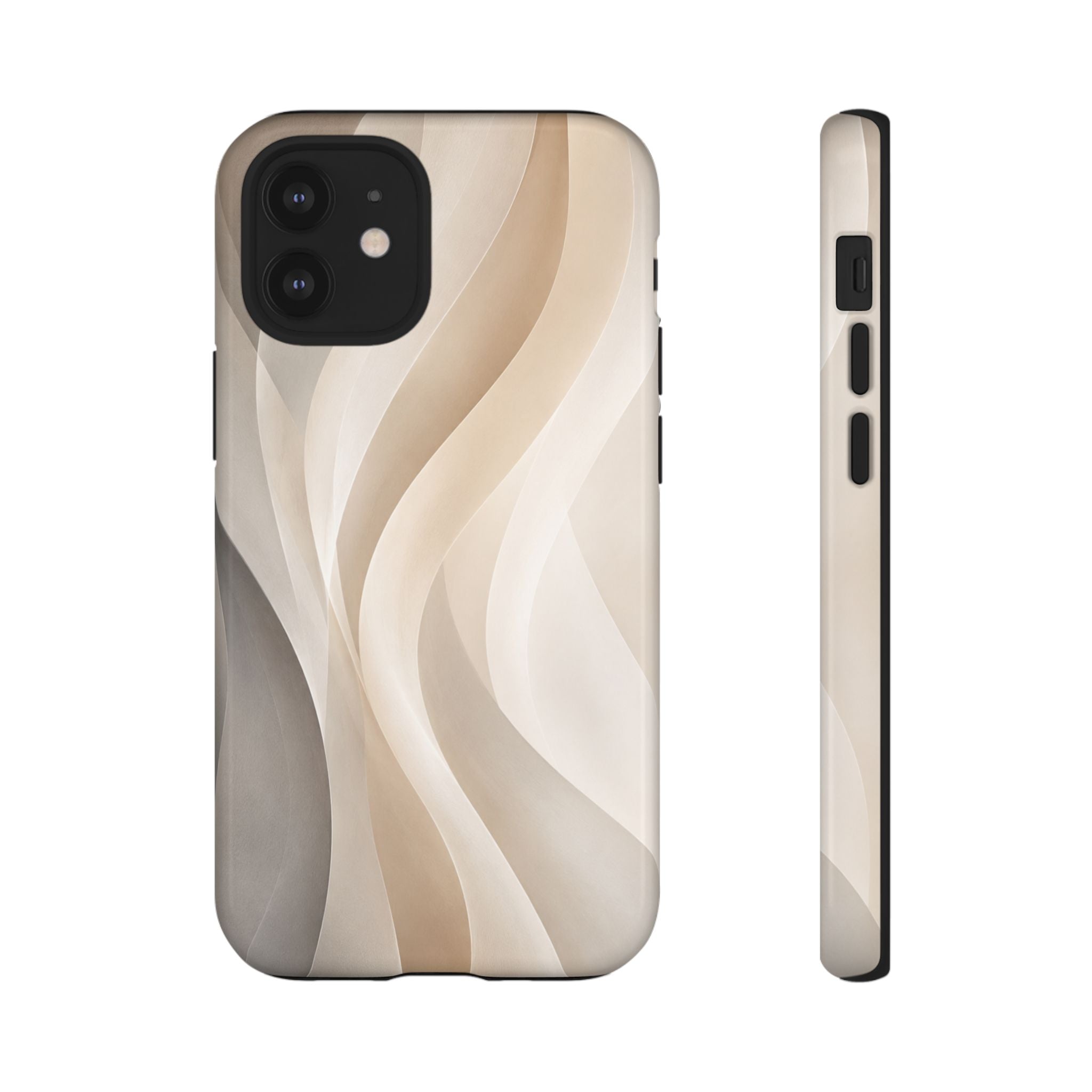 Abstract Beige Waves Phone Case — Protective Tough Case