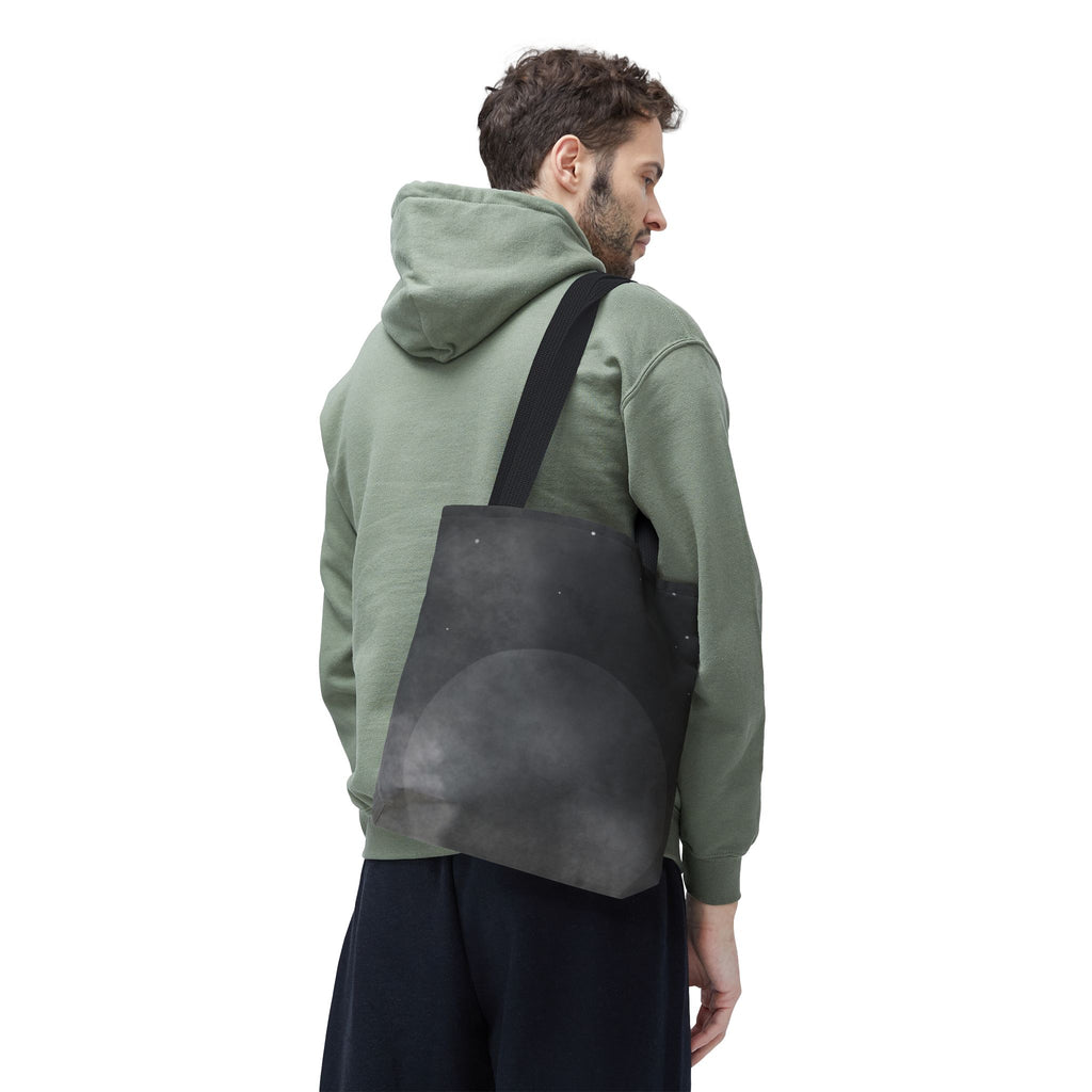 Monochrome Cloudscape Tote Bag | Black Gray Abstract Nebula