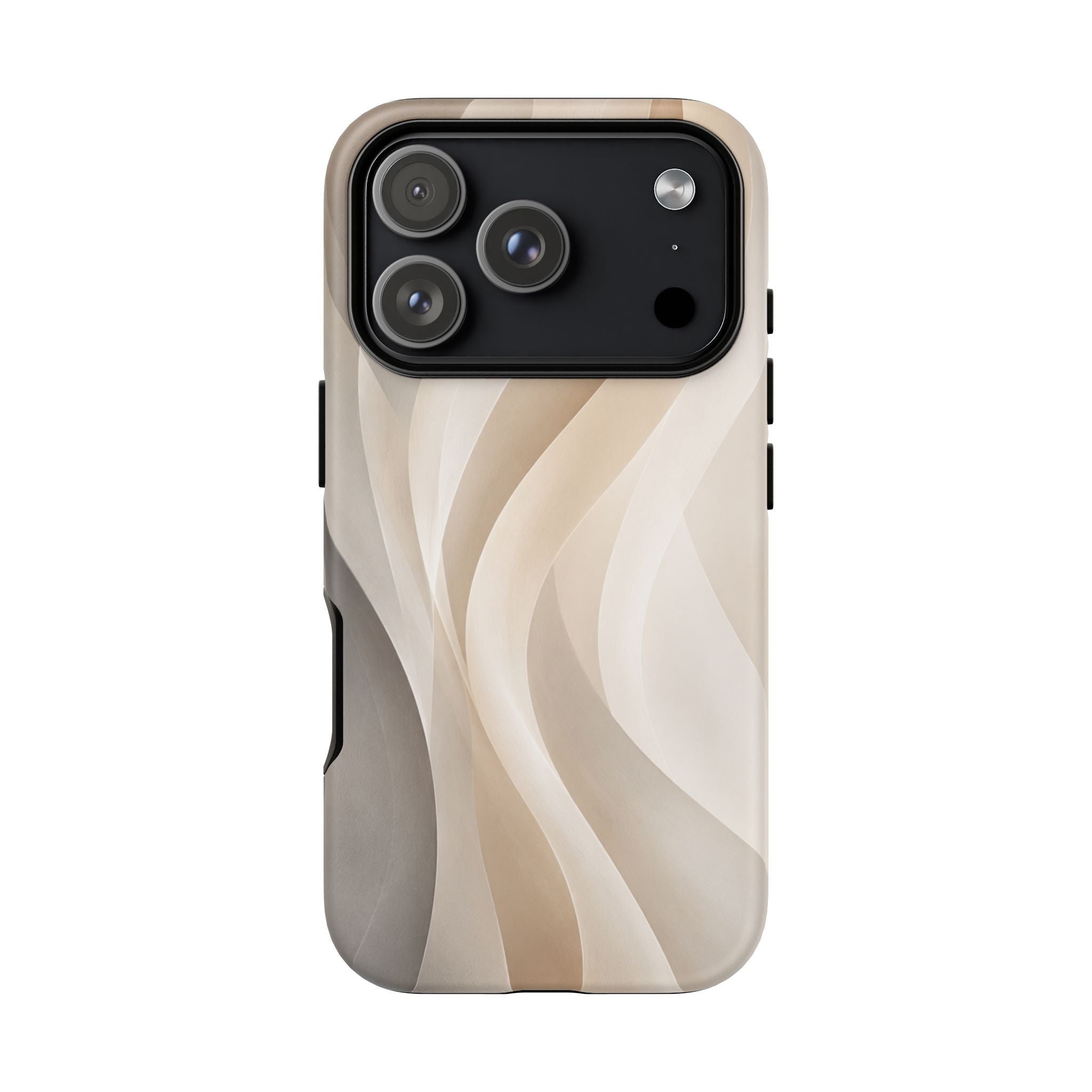 Abstract Beige Waves Phone Case — Protective Tough Case