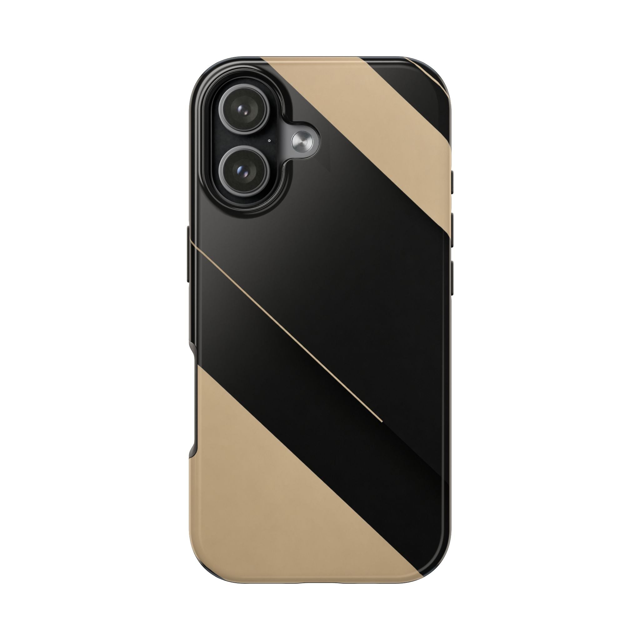Tough Phone Case — Black & Gold Diagonal Minimalist Protective Cover