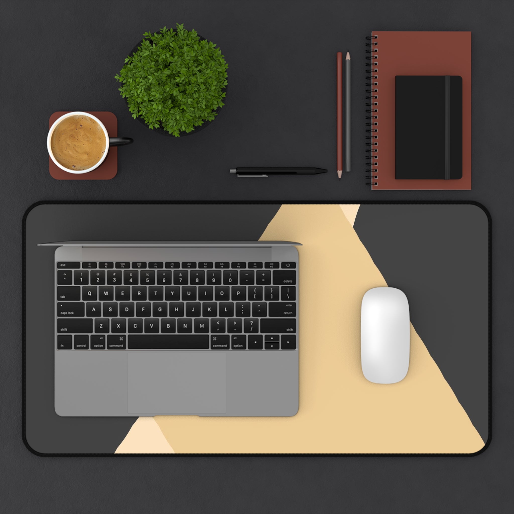 Minimal Geometric Triangle Desk Mat | Neutral Modern Mousepad