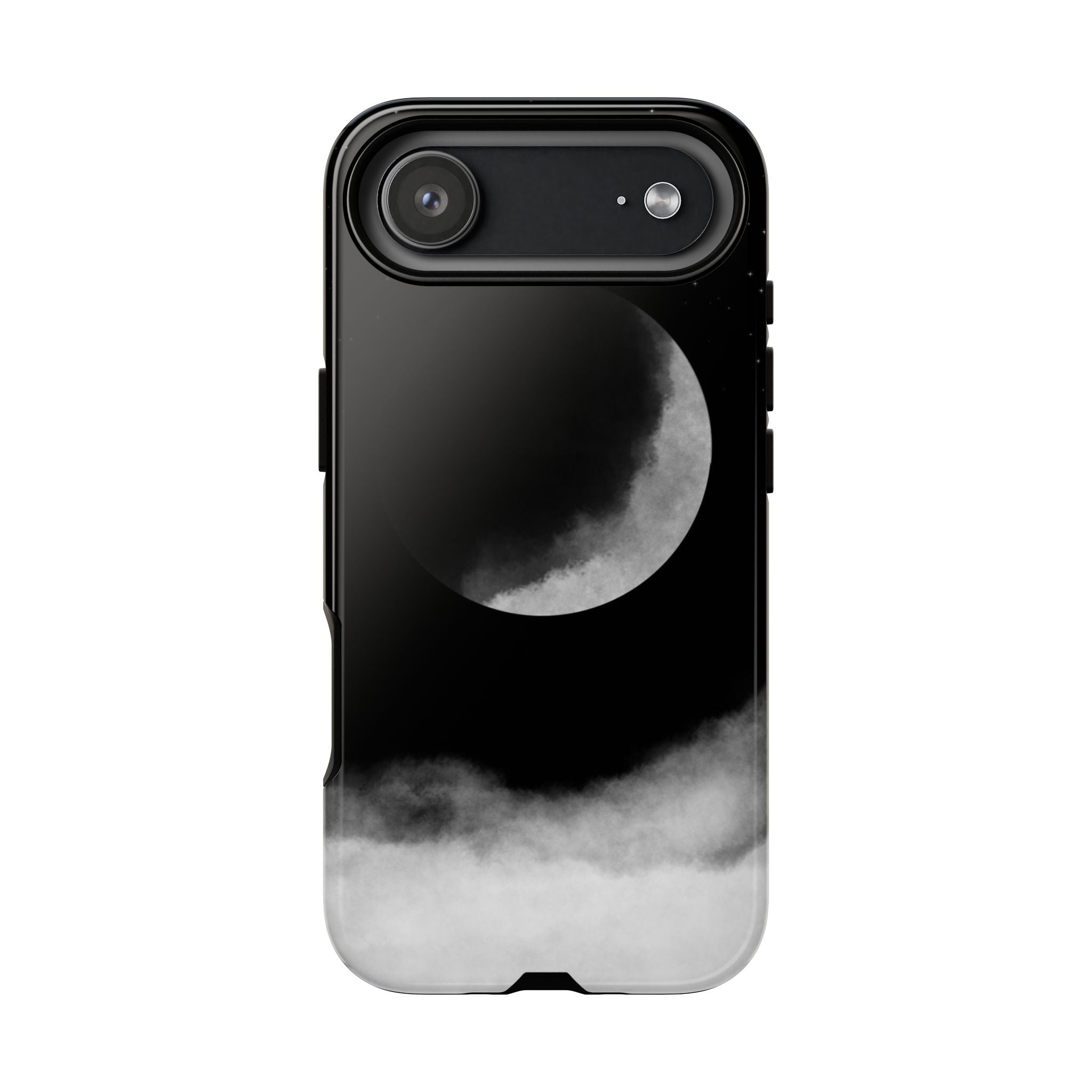 Moonlit Cloud Phone Case — Black Crescent Night Sky iPhone Cover