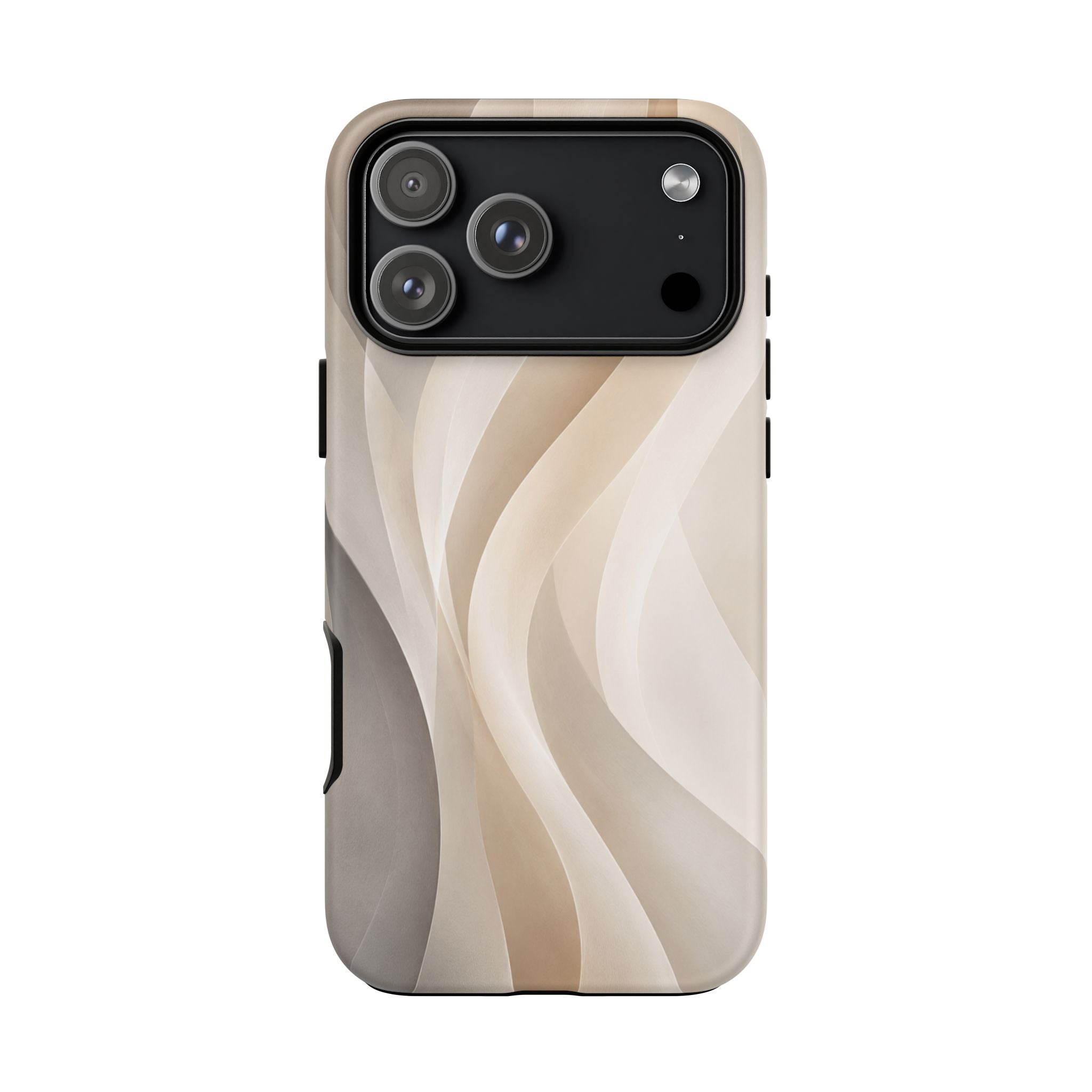 Abstract Beige Waves Phone Case — Protective Tough Case