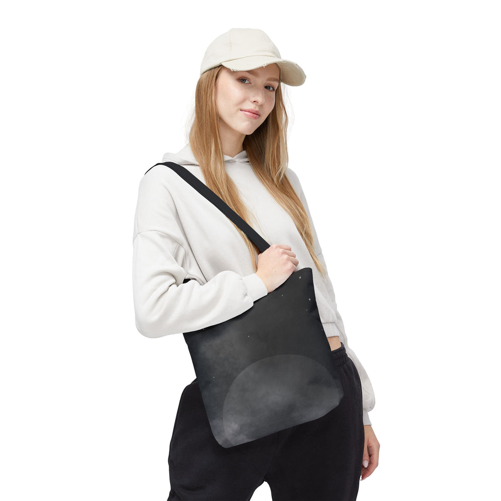 Monochrome Cloudscape Tote Bag | Black Gray Abstract Nebula