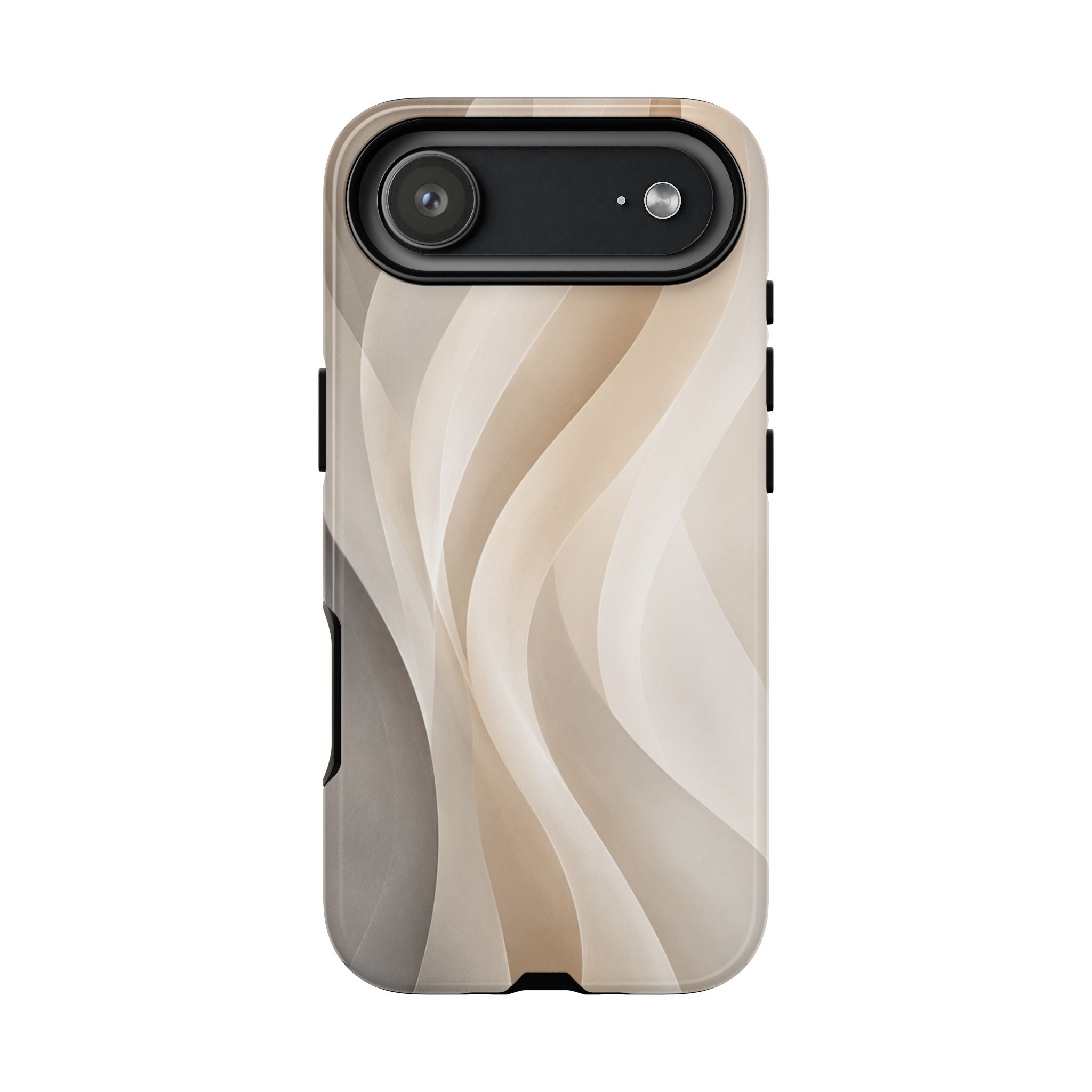 Abstract Beige Waves Phone Case — Protective Tough Case