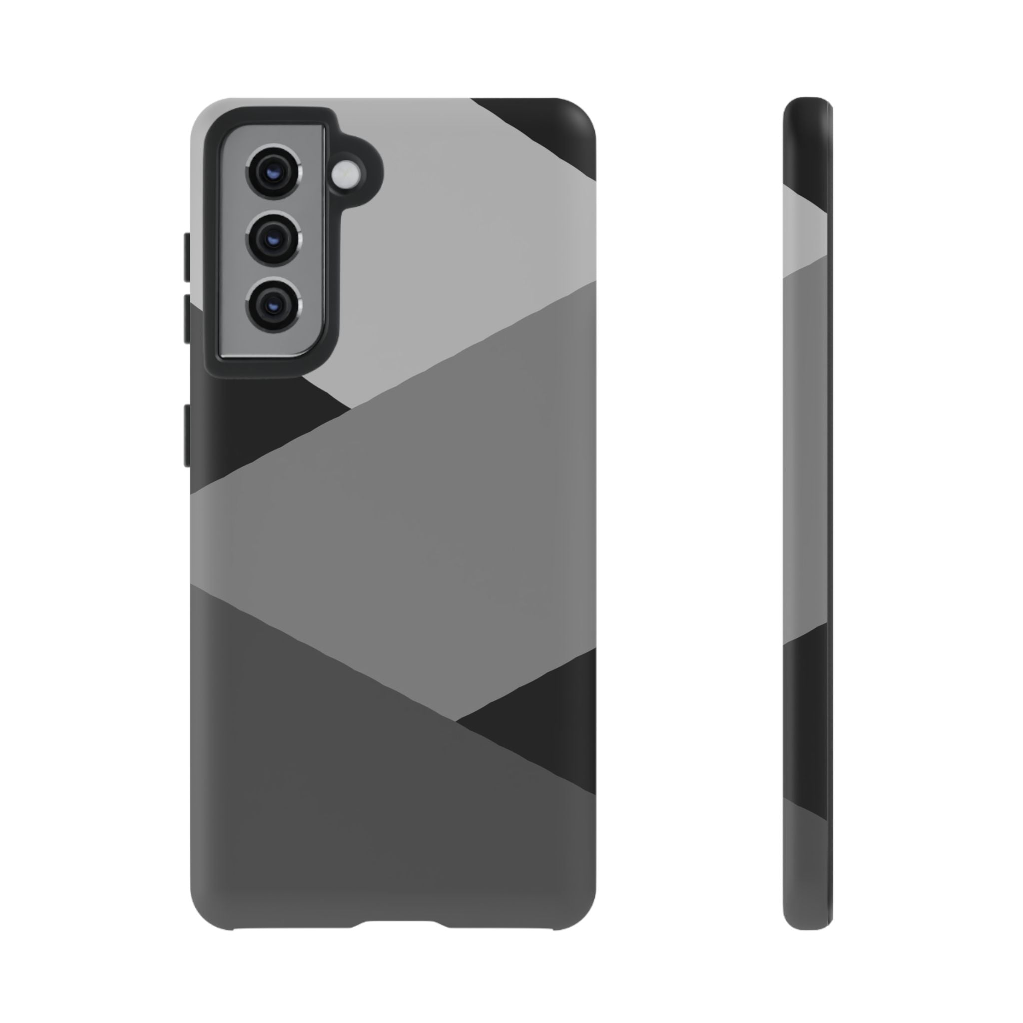Geometric Gray Tough Phone Case — Protective iPhone Cover with Modern Minimalist Design