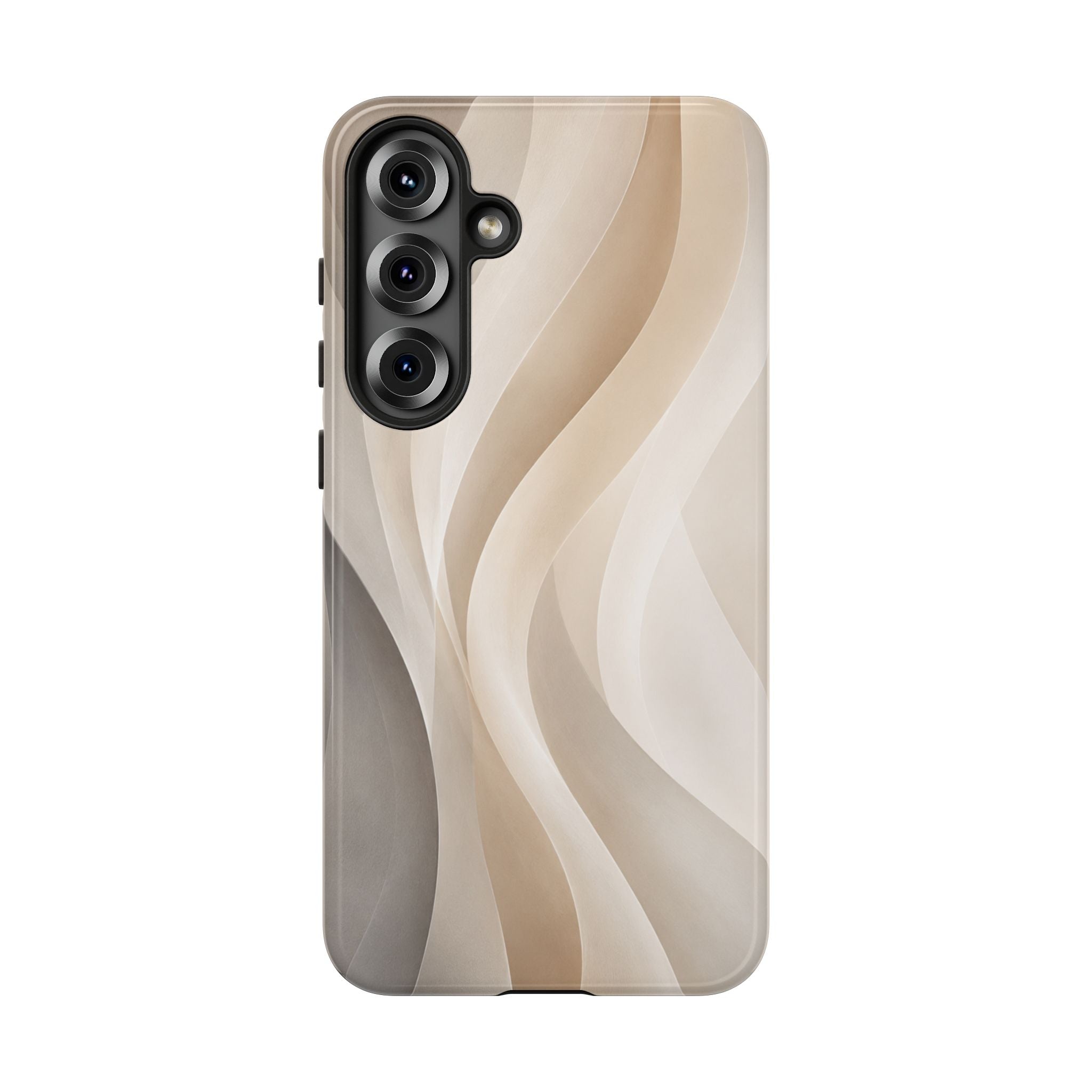 Abstract Beige Waves Phone Case — Protective Tough Case