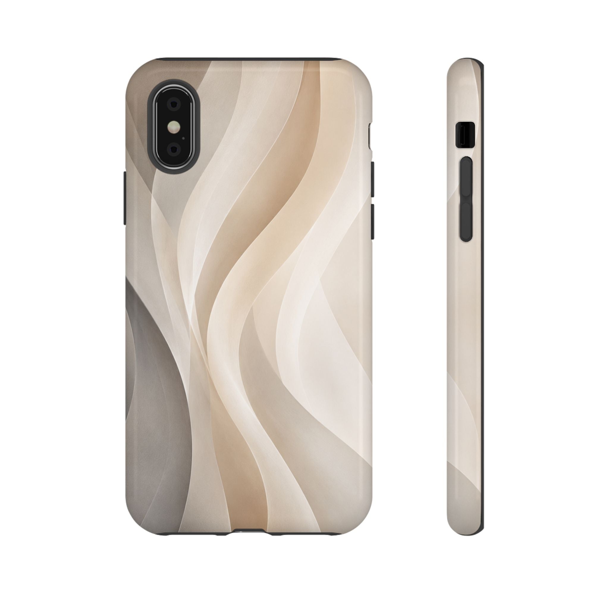 Abstract Beige Waves Phone Case — Protective Tough Case