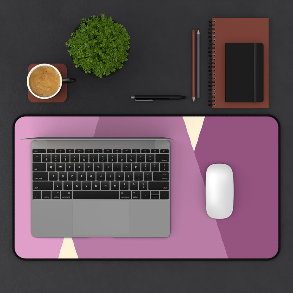Geometric Pink Triangle Pattern Desk Mat | Modern Lavender Mouse Pad