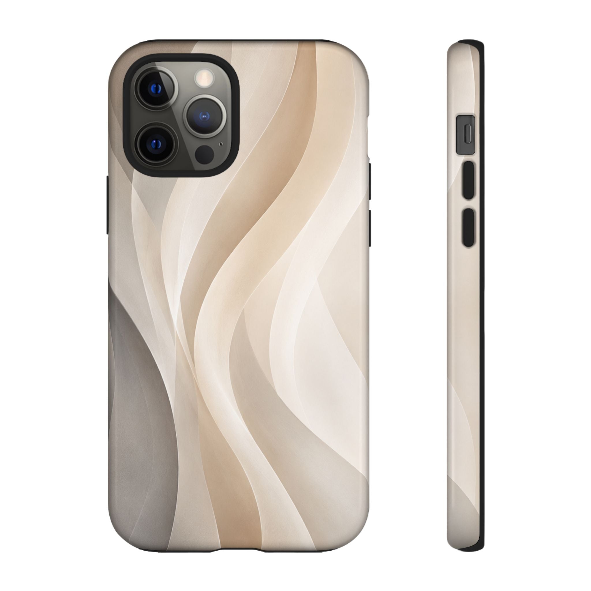 Abstract Beige Waves Phone Case — Protective Tough Case
