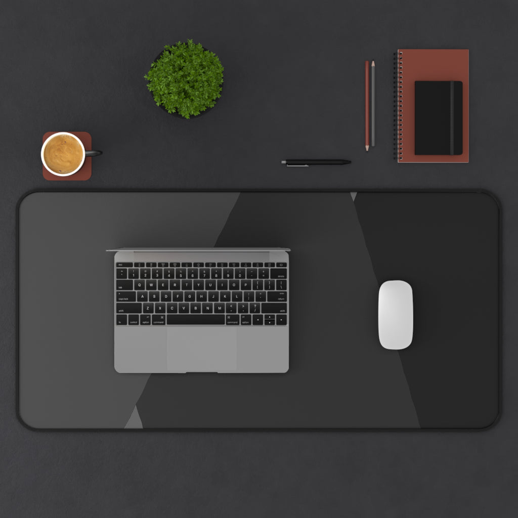Minimal Black Geometric Desk Mat | Modern Office Mousepad
