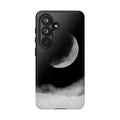 Moonlit Cloud Phone Case — Black Crescent Night Sky iPhone Cover