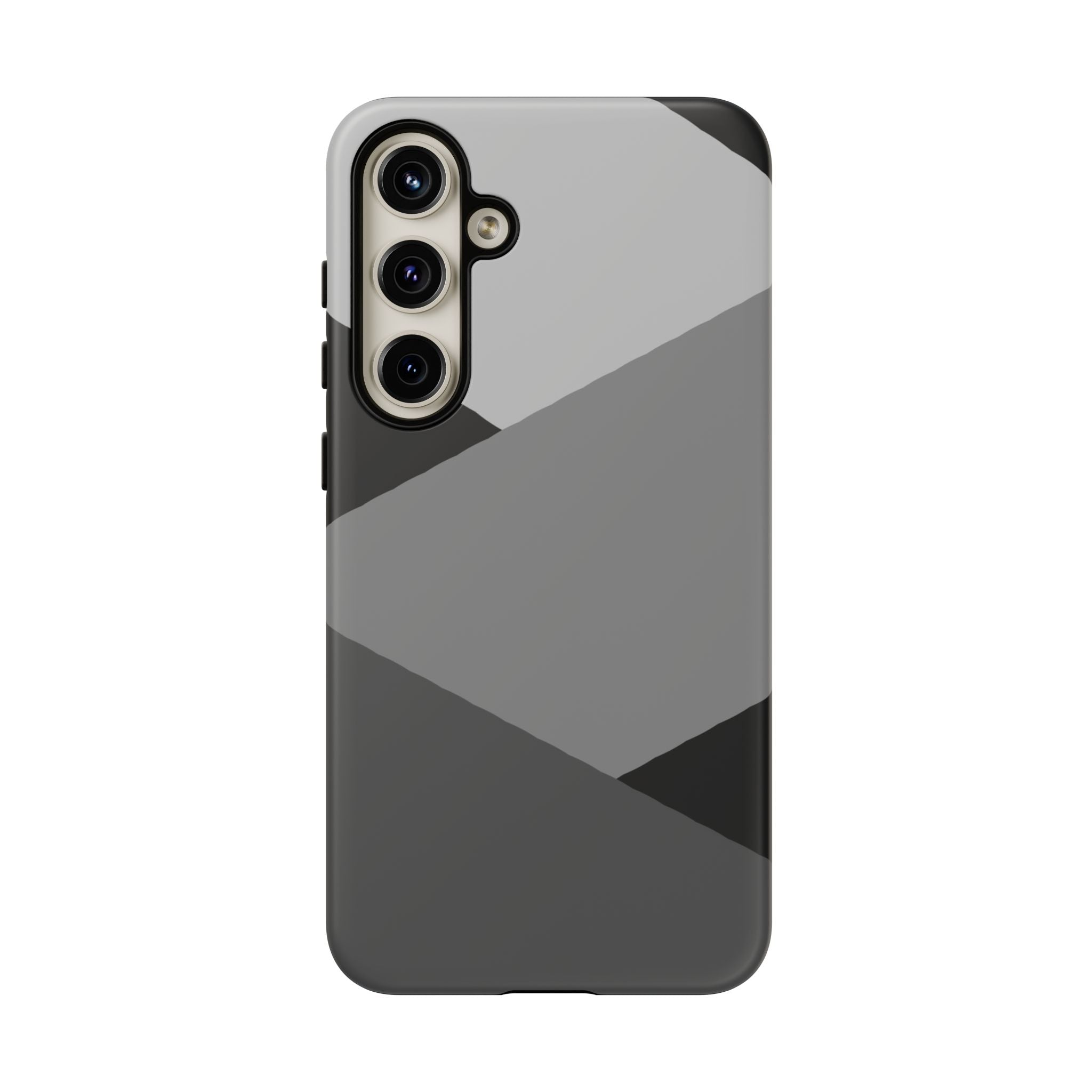 Geometric Gray Tough Phone Case — Protective iPhone Cover with Modern Minimalist Design