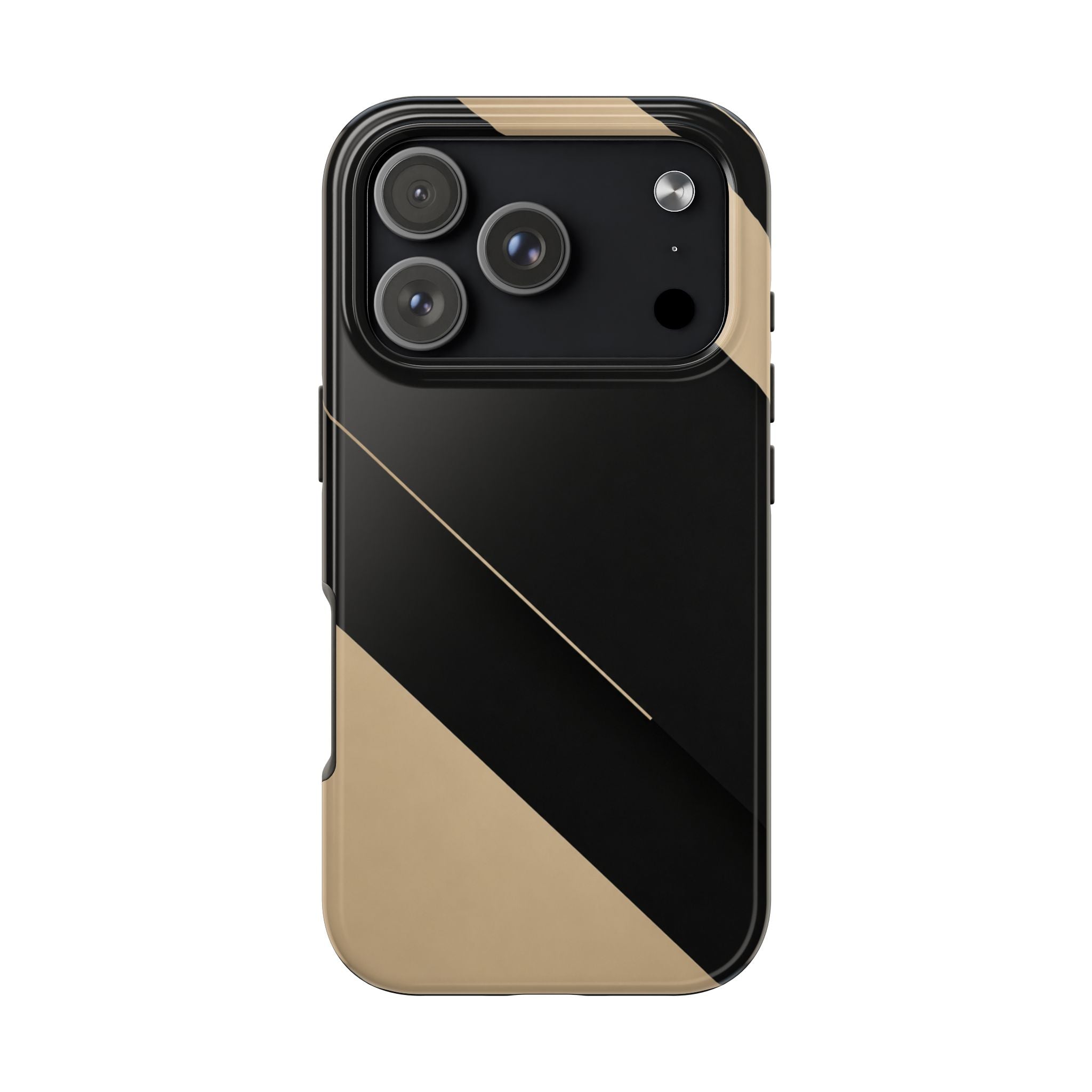 Tough Phone Case — Black & Gold Diagonal Minimalist Protective Cover