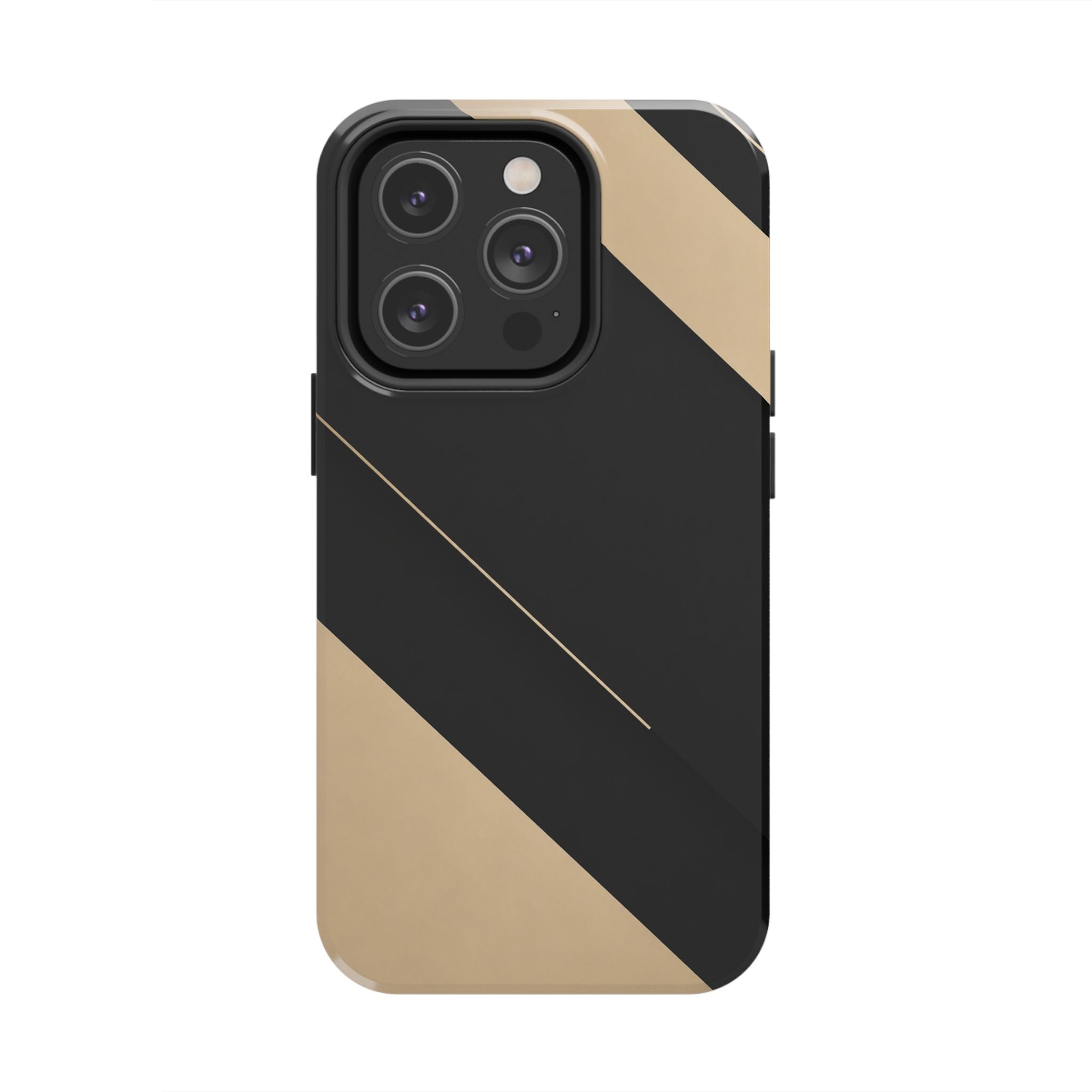 Tough Phone Case — Black & Gold Diagonal Minimalist Protective Cover