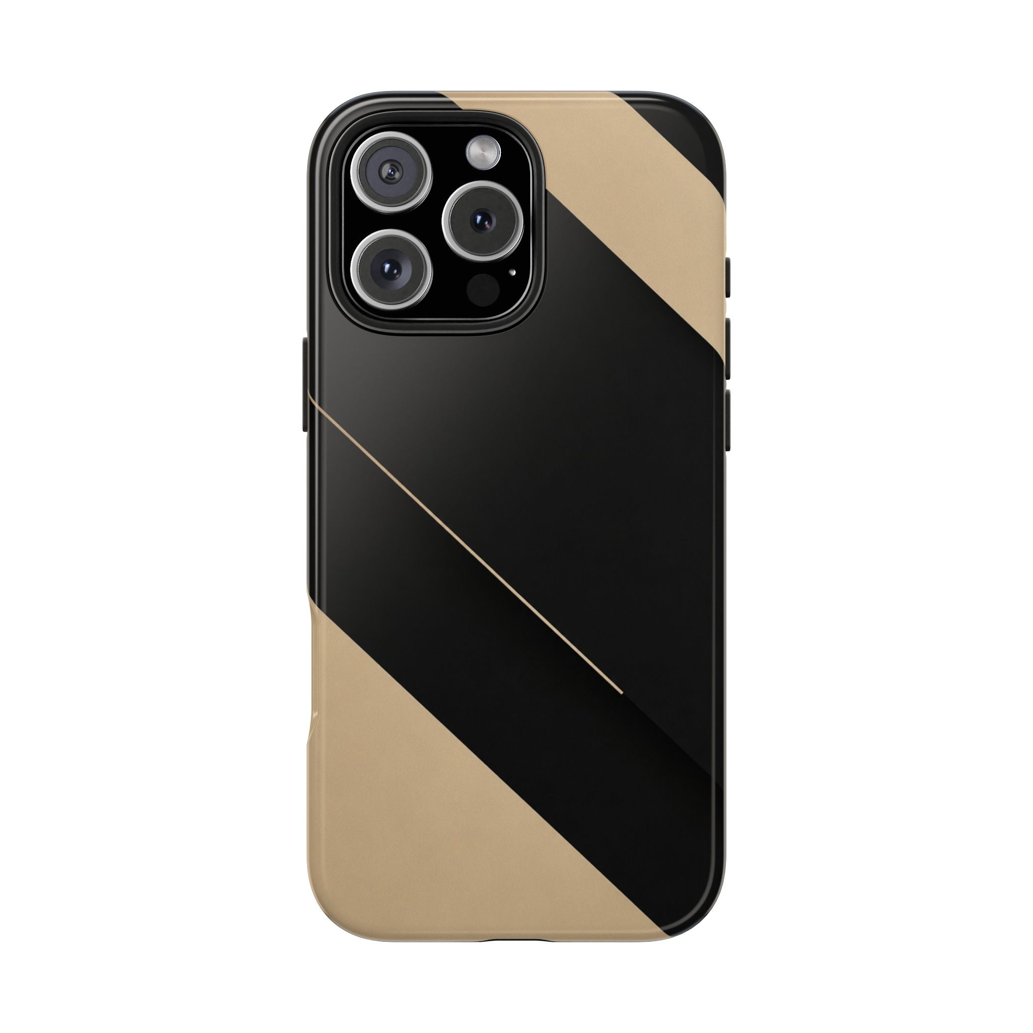 Tough Phone Case — Black & Gold Diagonal Minimalist Protective Cover