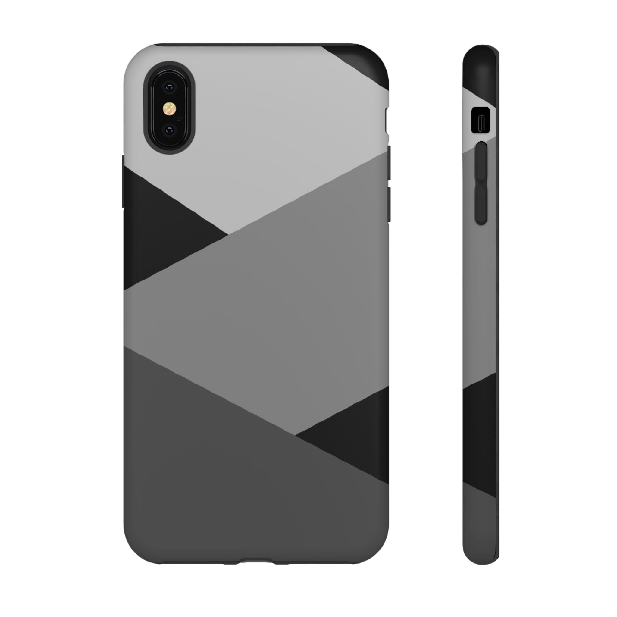 Geometric Gray Tough Phone Case — Protective iPhone Cover with Modern Minimalist Design