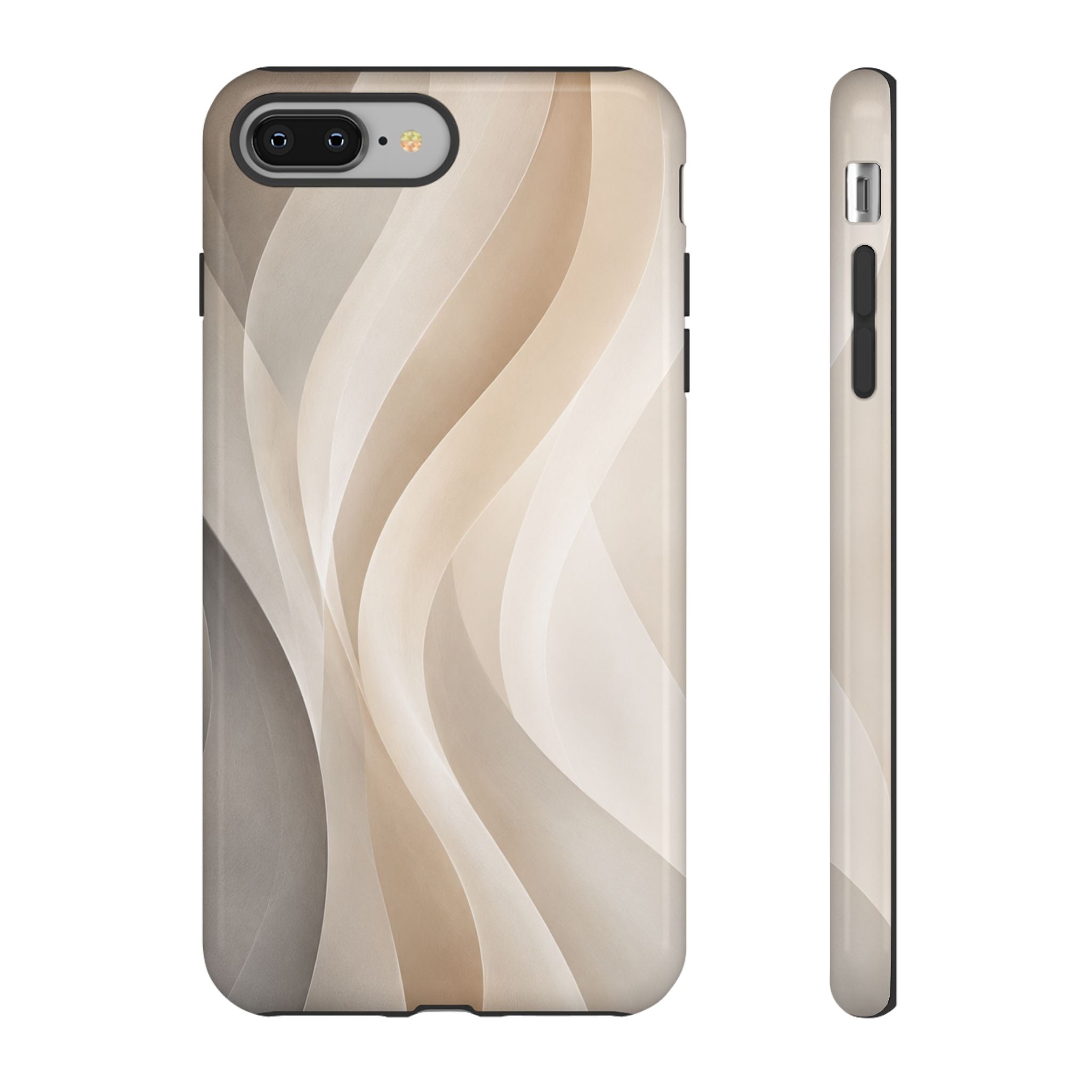 Abstract Beige Waves Phone Case — Protective Tough Case