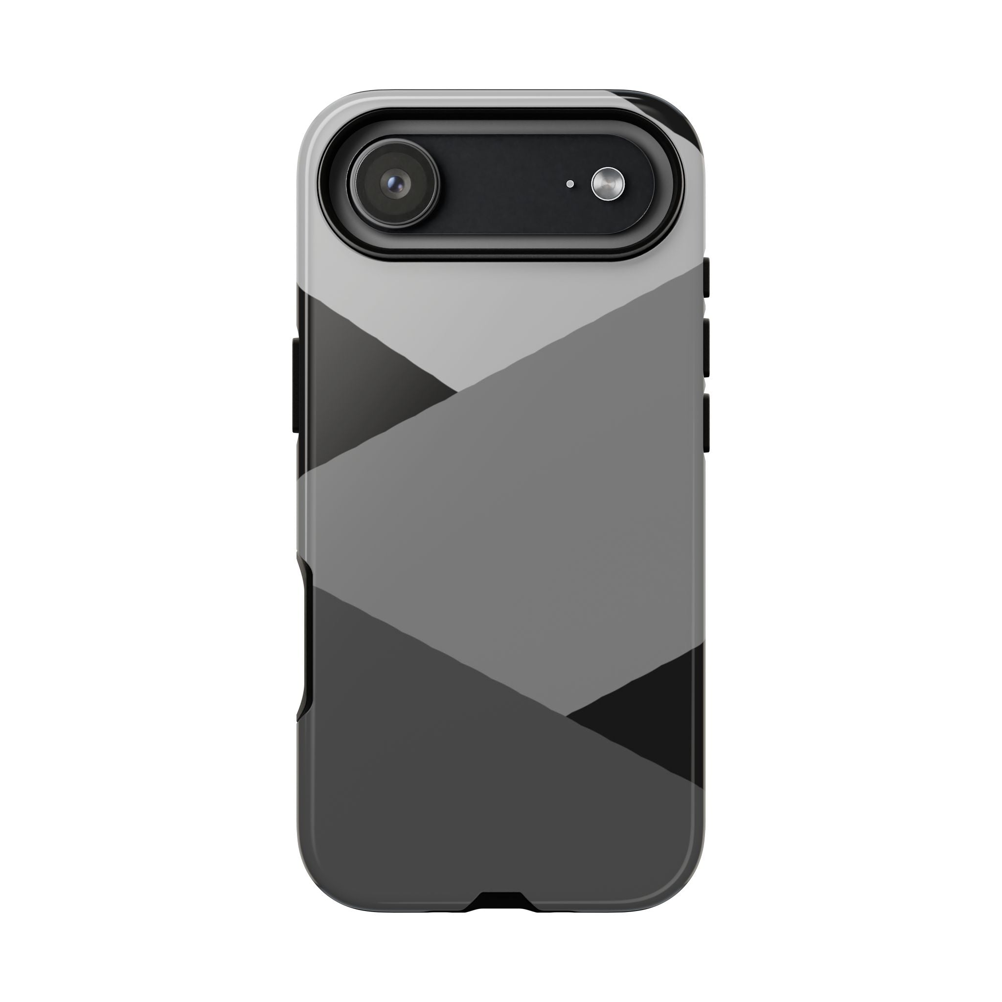 Geometric Gray Tough Phone Case — Protective iPhone Cover with Modern Minimalist Design