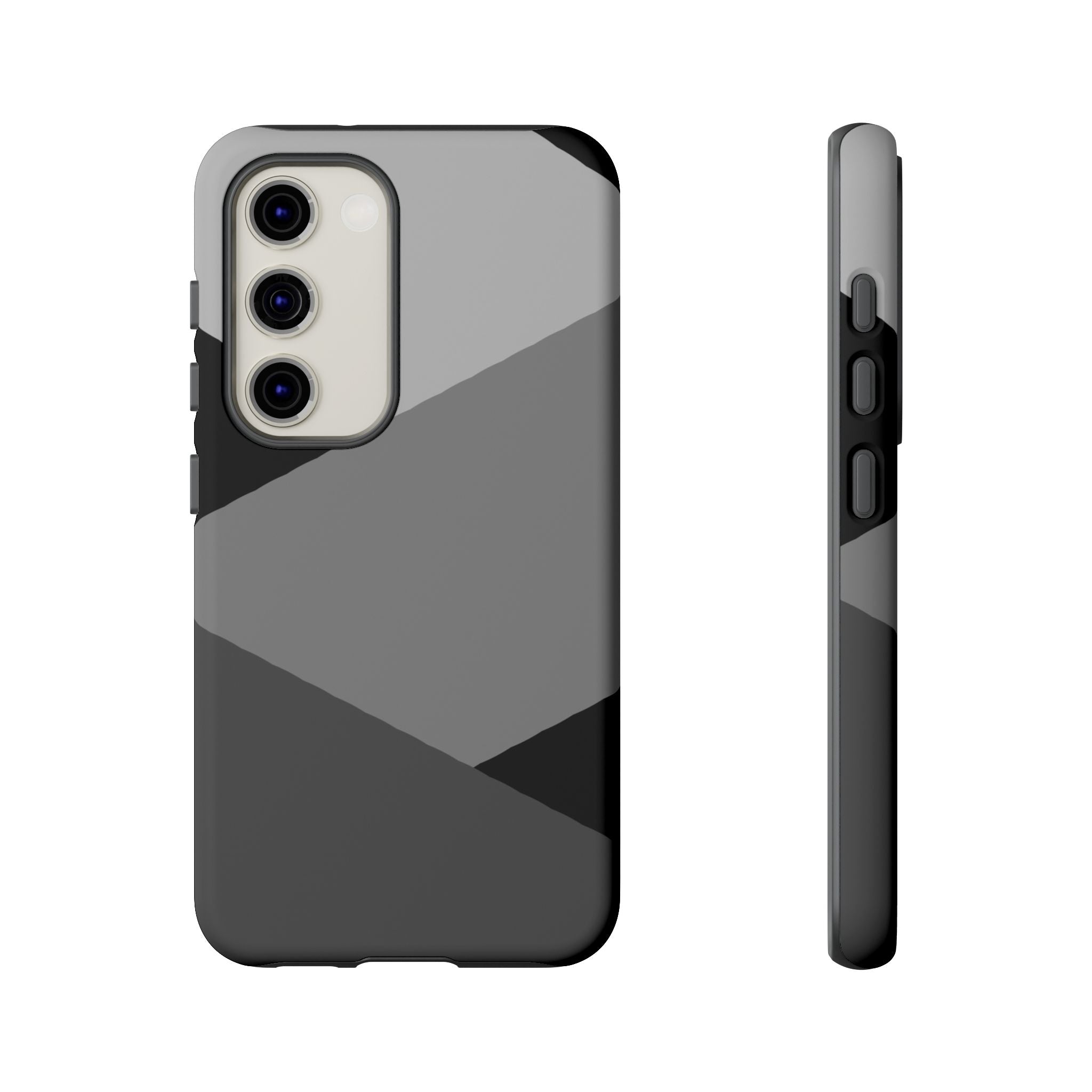 Geometric Gray Tough Phone Case — Protective iPhone Cover with Modern Minimalist Design
