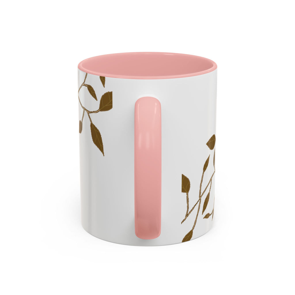 Botanical Accent Coffee Mug — Gold Leaf Branch Design (11/15oz)