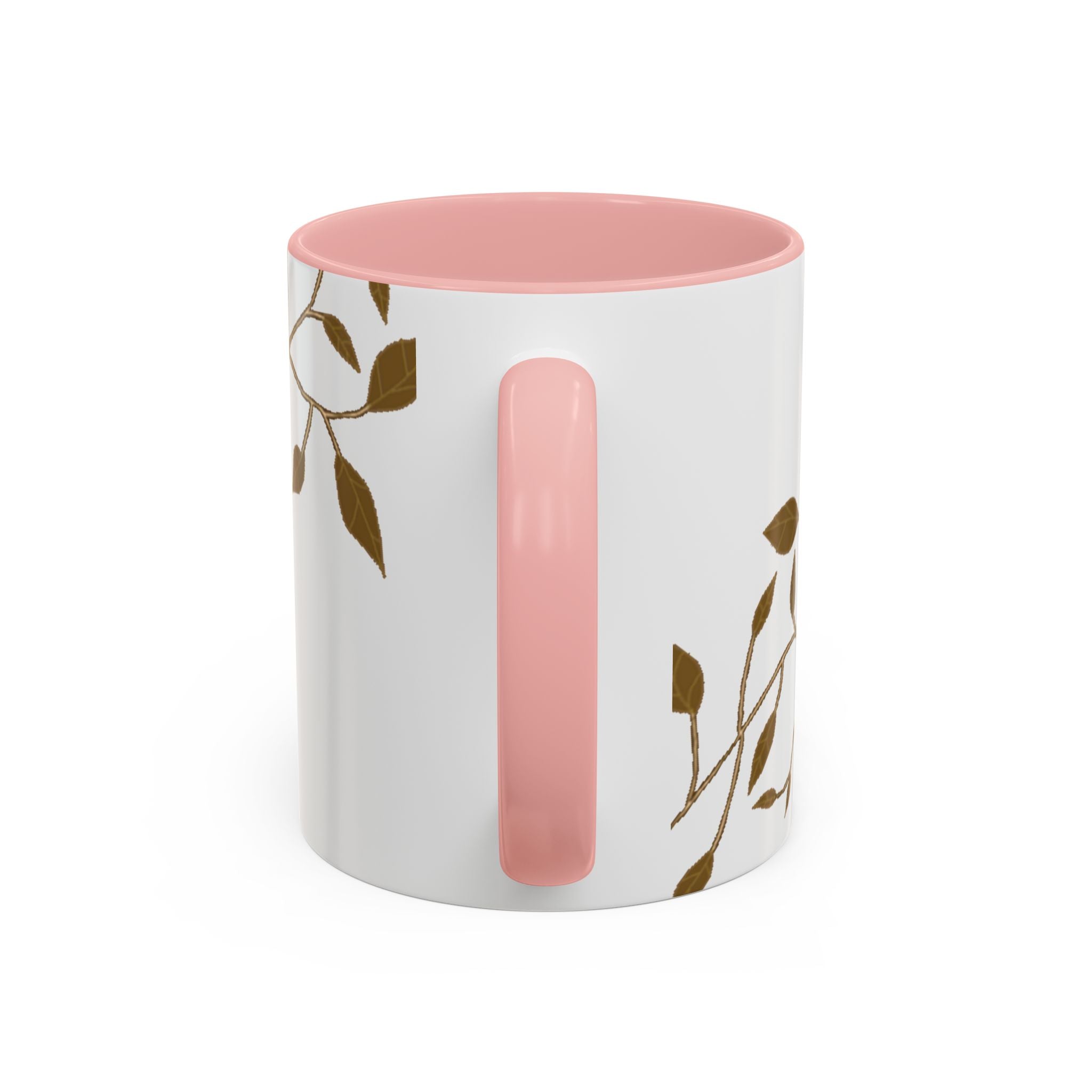 Botanical Accent Coffee Mug — Gold Leaf Branch Design (11/15oz)