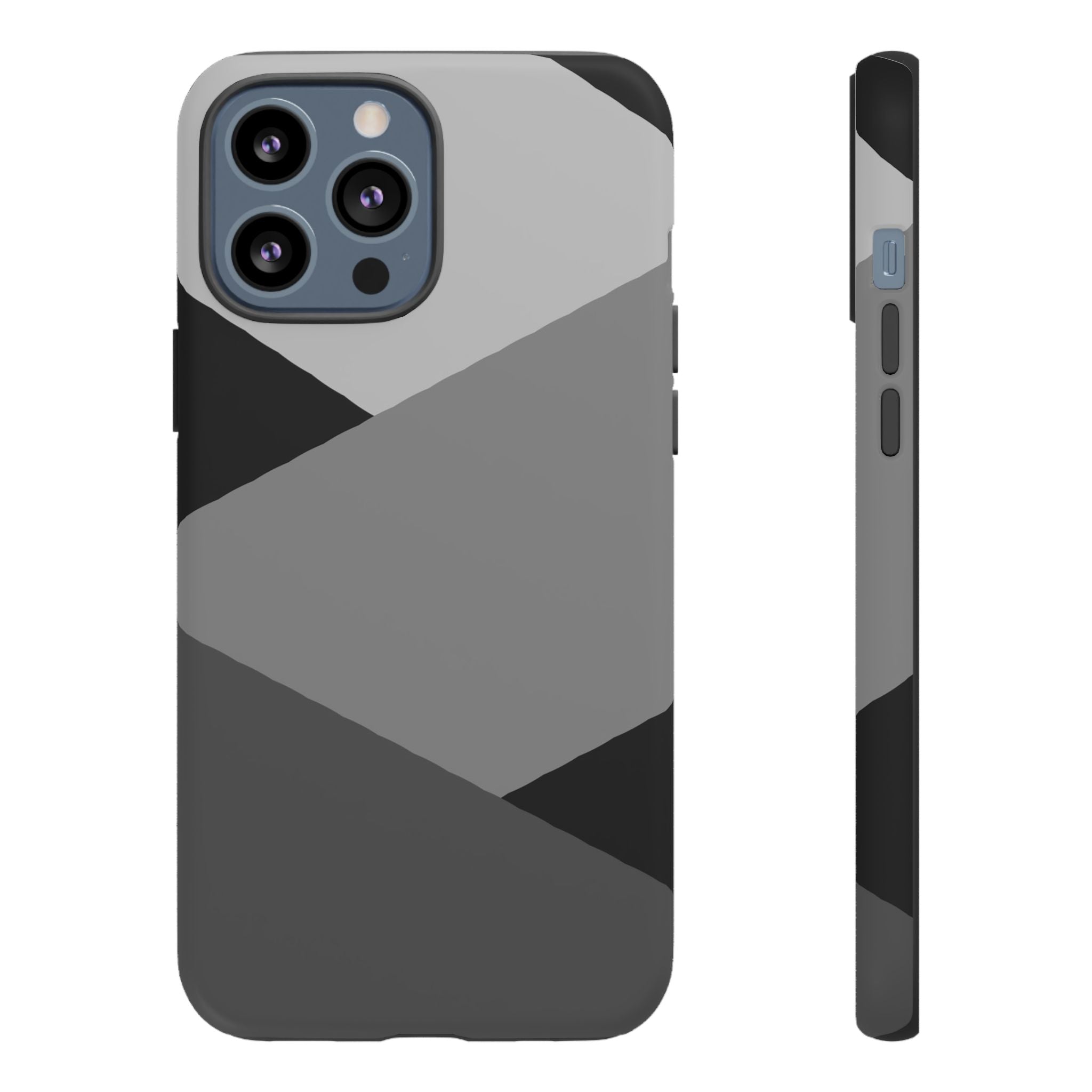 Geometric Gray Tough Phone Case — Protective iPhone Cover with Modern Minimalist Design