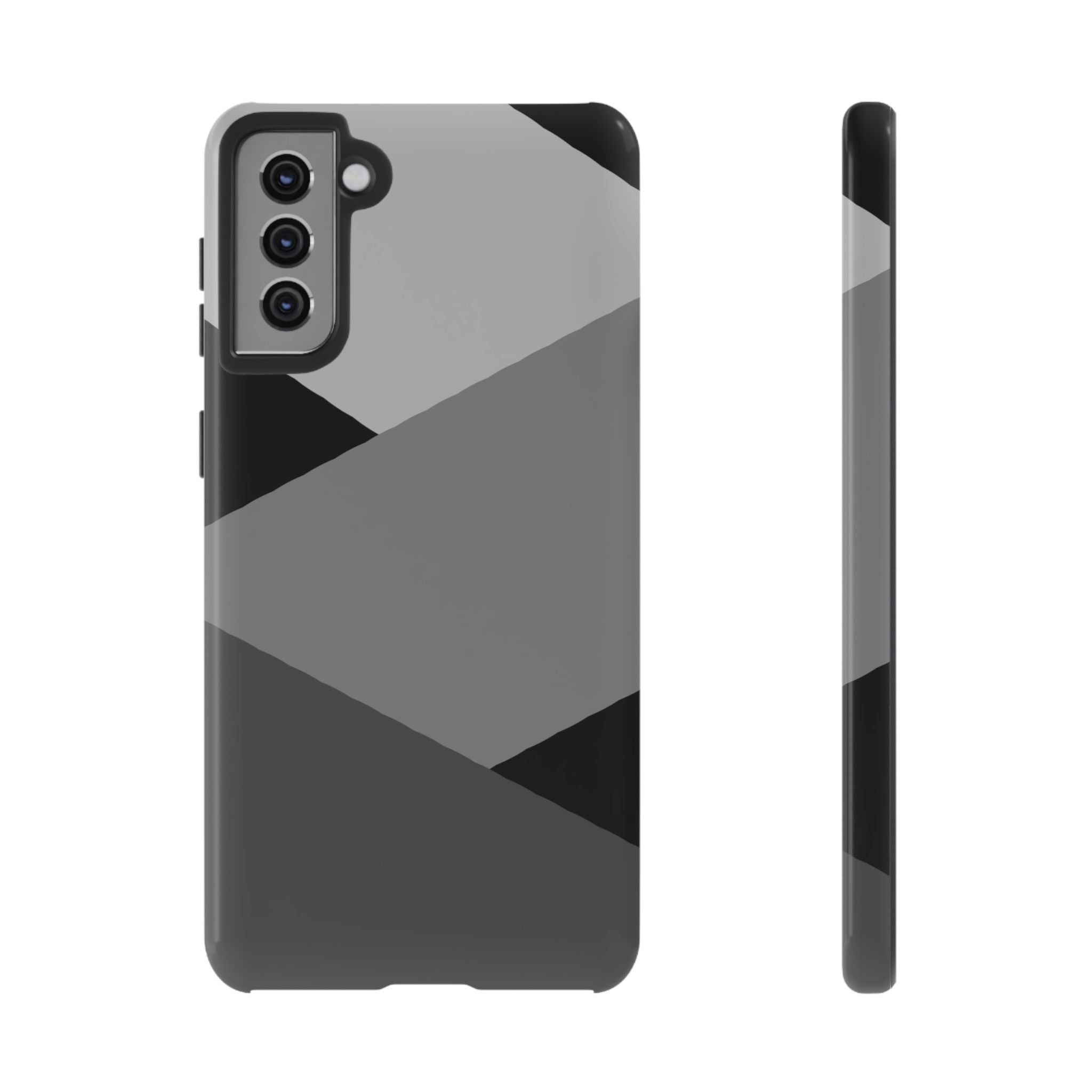 Geometric Gray Tough Phone Case — Protective iPhone Cover with Modern Minimalist Design