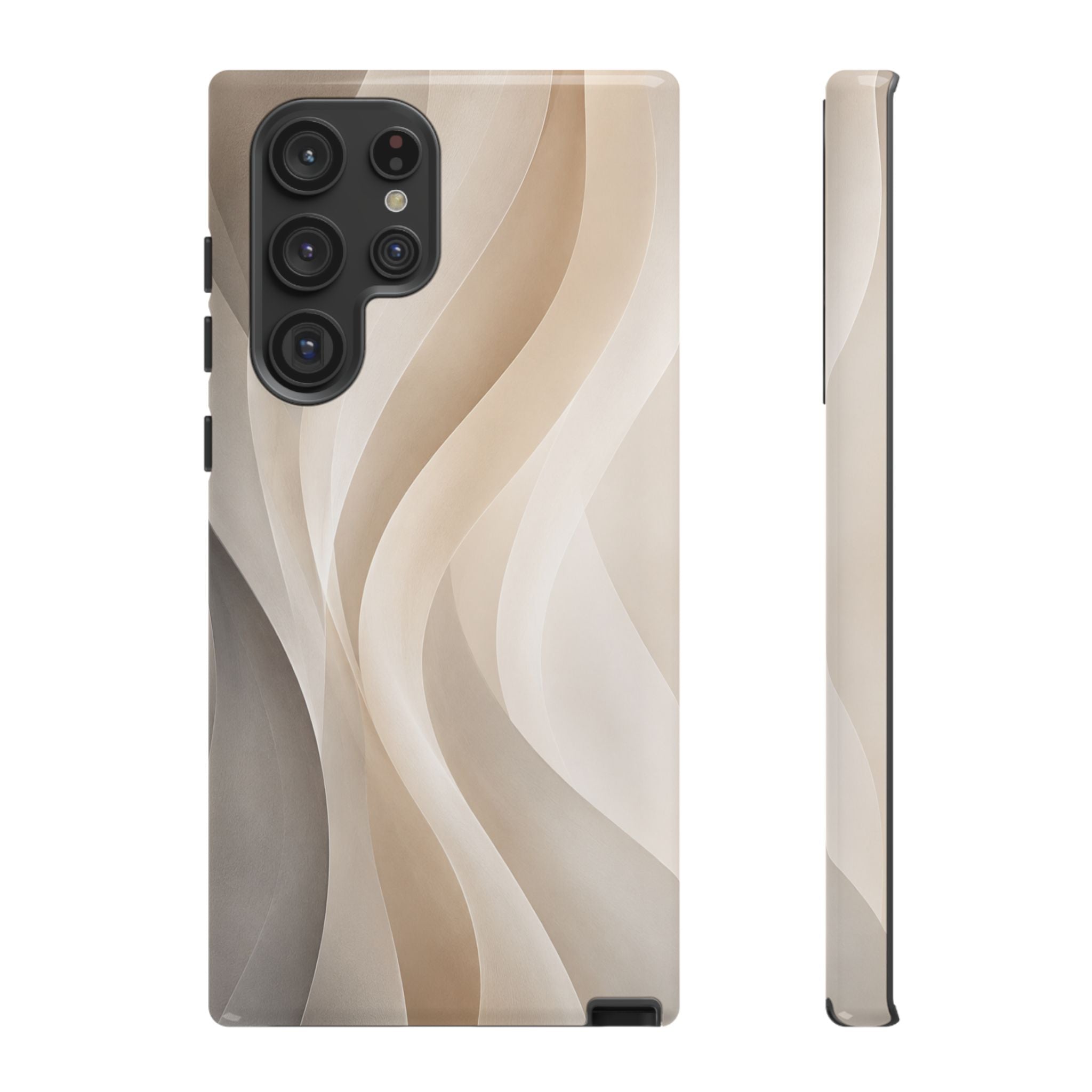 Abstract Beige Waves Phone Case — Protective Tough Case