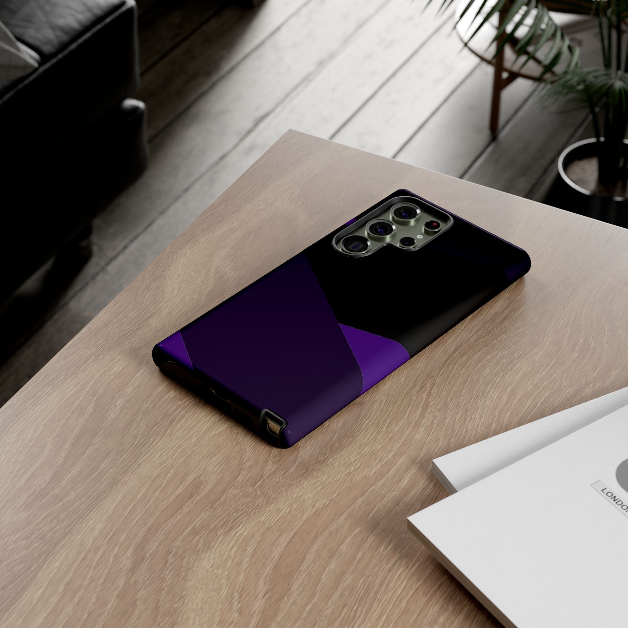 Purple Geometric Tough Phone Case — Slim Protective iPhone Cover