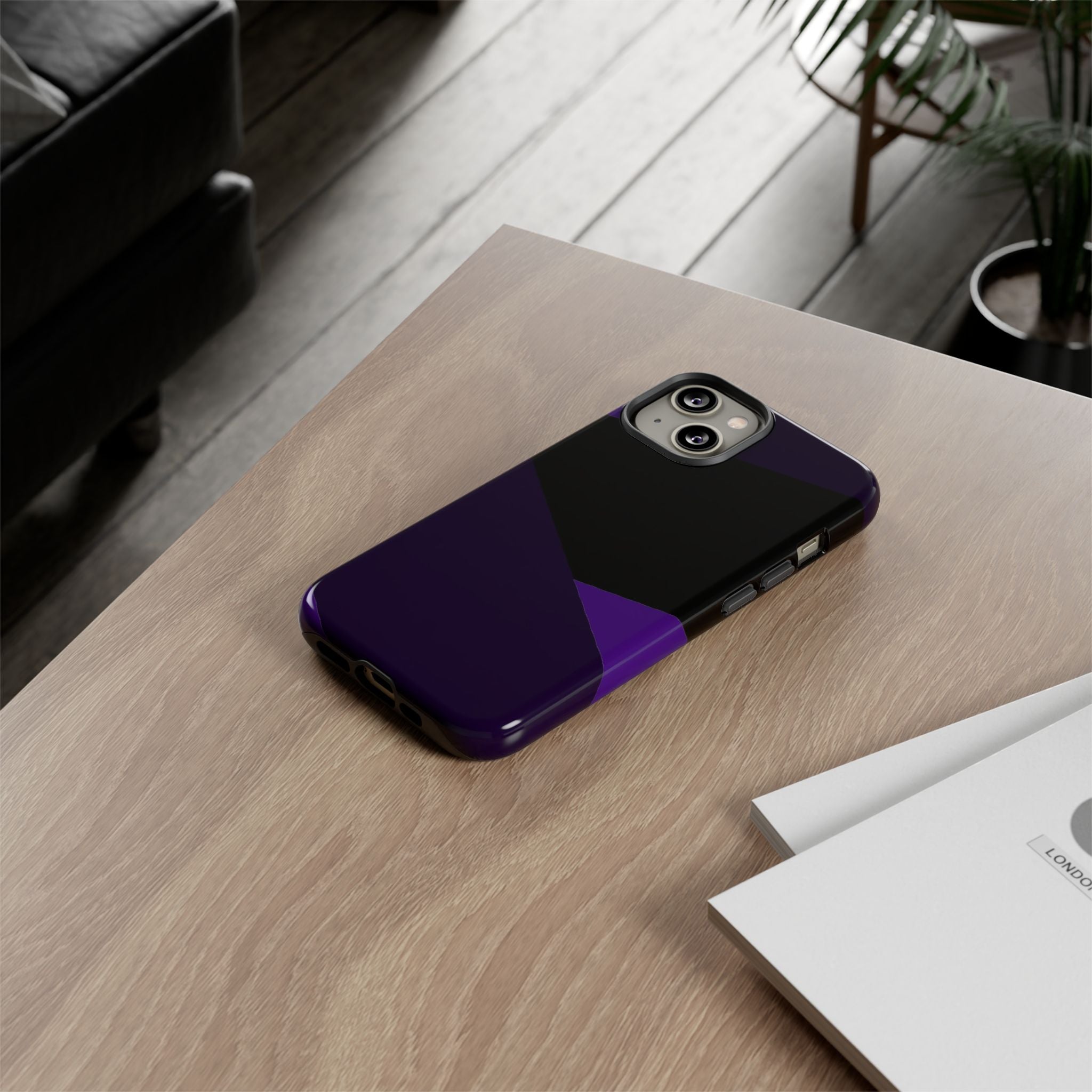 Purple Geometric Tough Phone Case — Slim Protective iPhone Cover