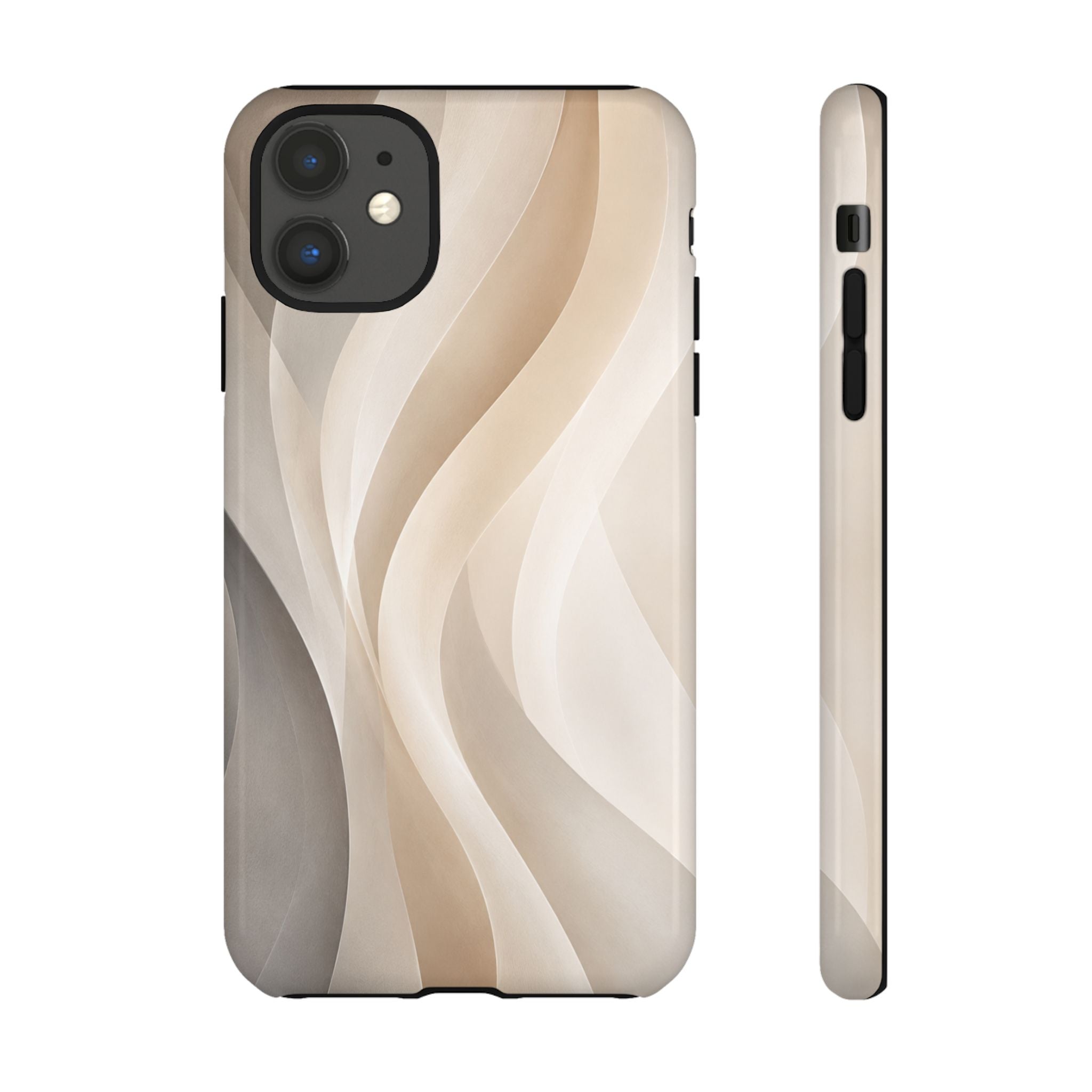 Abstract Beige Waves Phone Case — Protective Tough Case