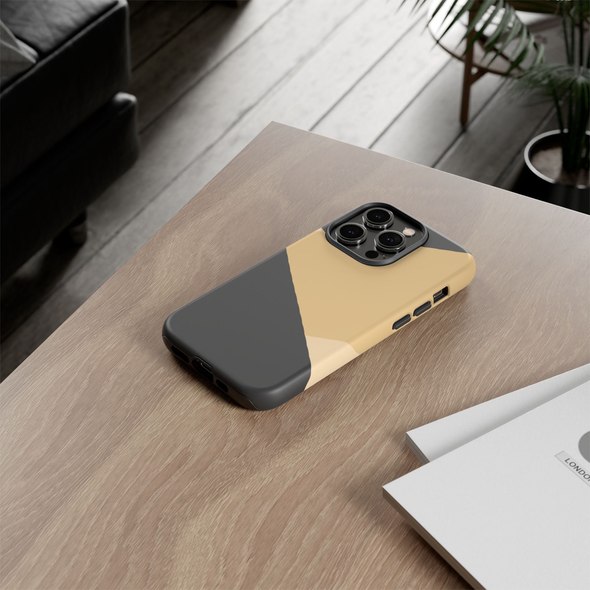 Geometric Beige Triangle Phone Case | Tough Protective Case
