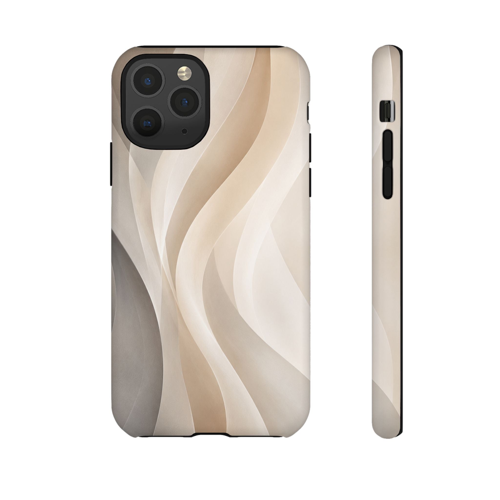 Abstract Beige Waves Phone Case — Protective Tough Case