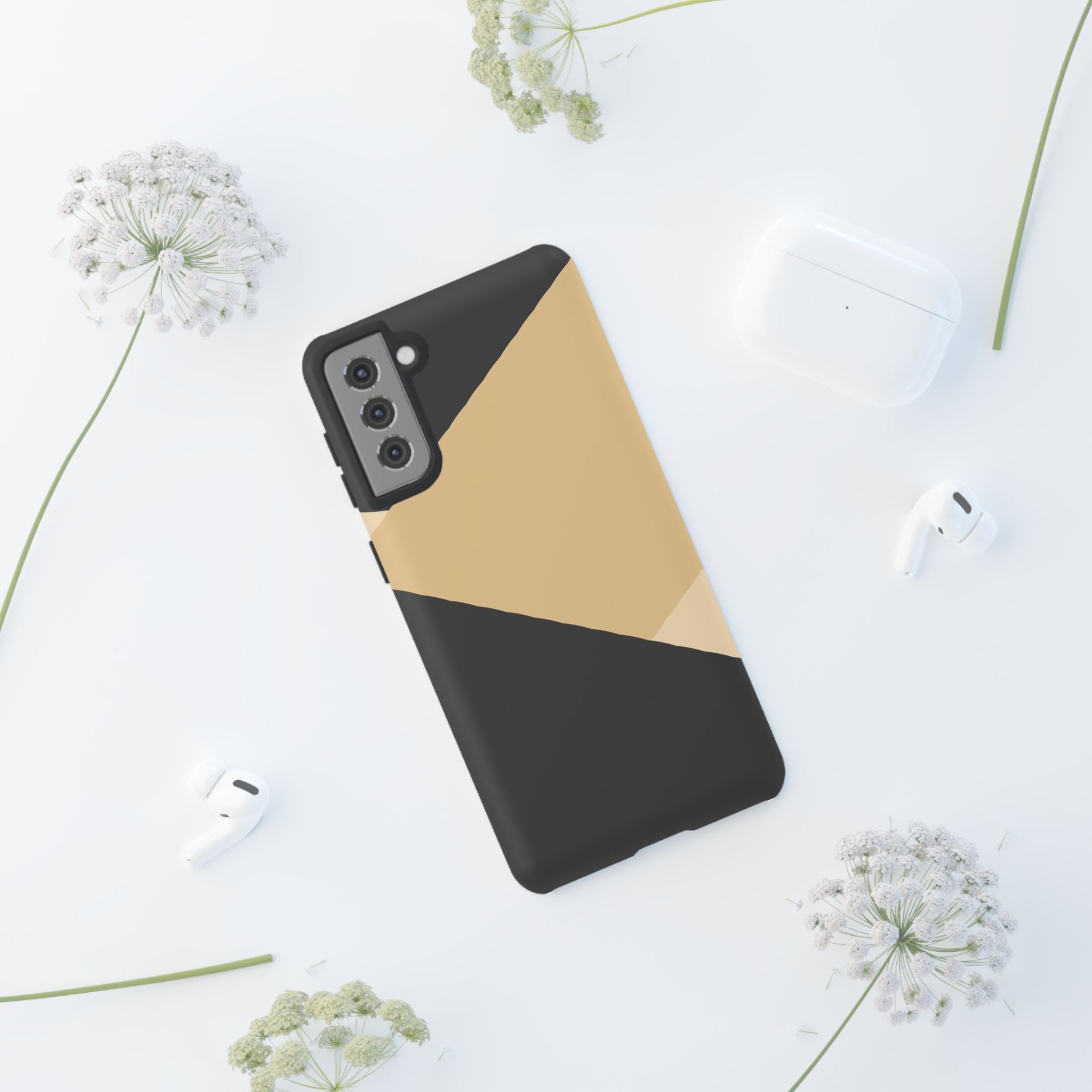 Geometric Beige Triangle Phone Case | Tough Protective Case