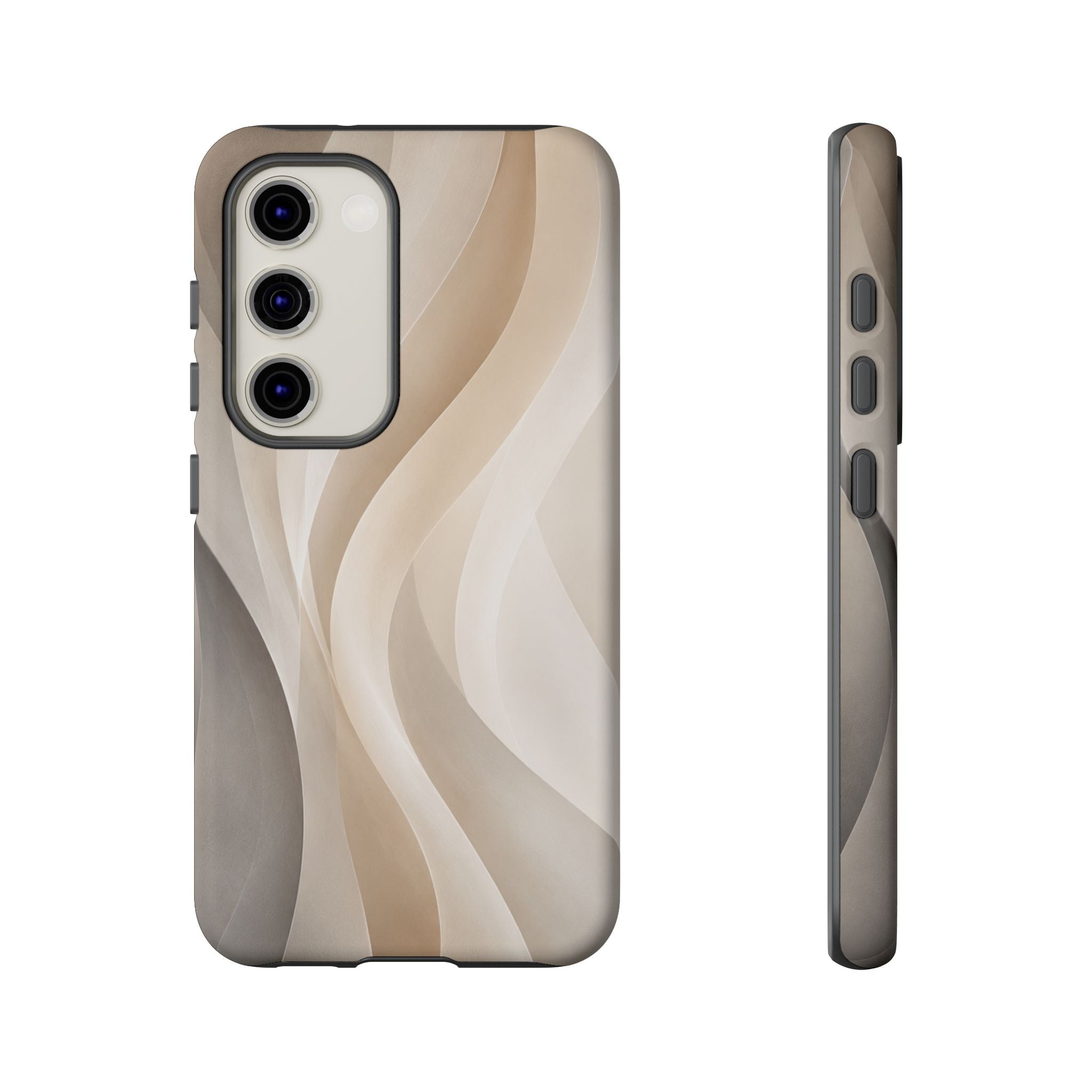 Abstract Beige Waves Phone Case — Protective Tough Case