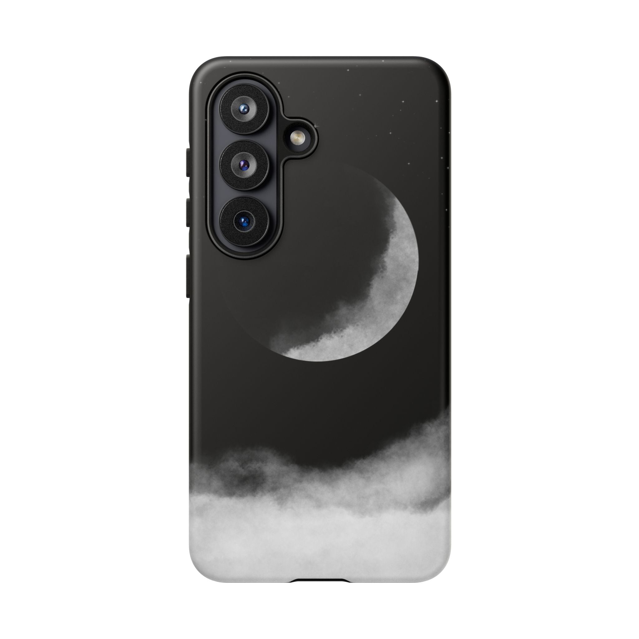 Moonlit Cloud Phone Case — Black Crescent Night Sky iPhone Cover