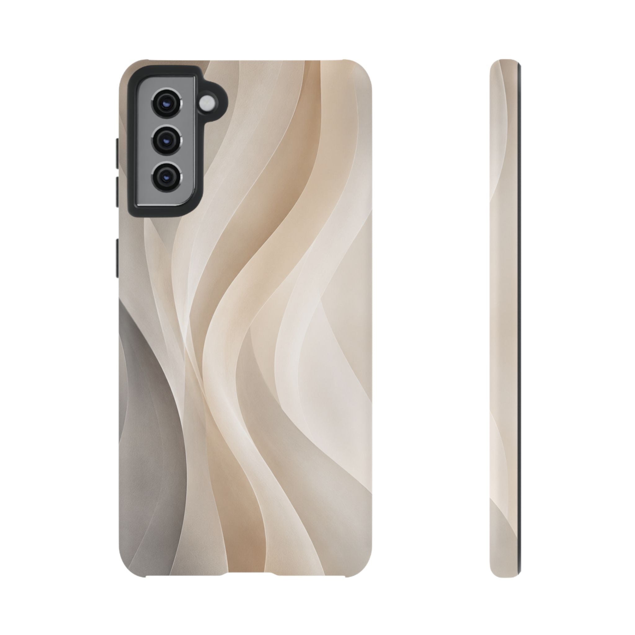Abstract Beige Waves Phone Case — Protective Tough Case