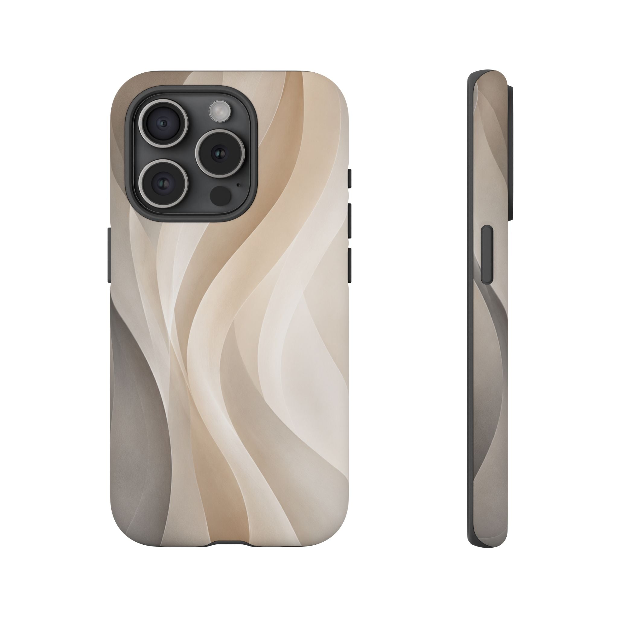 Abstract Beige Waves Phone Case — Protective Tough Case