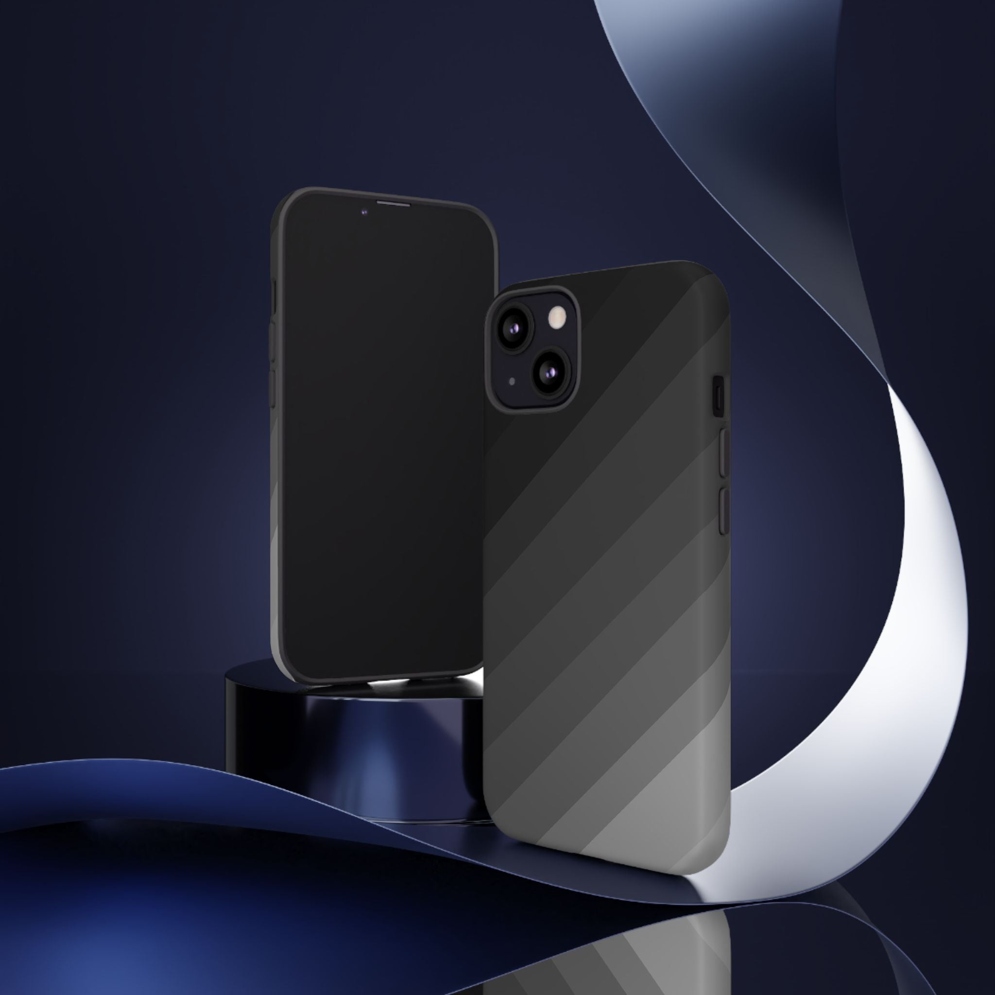 Monochrome Diagonal Stripes Phone Case