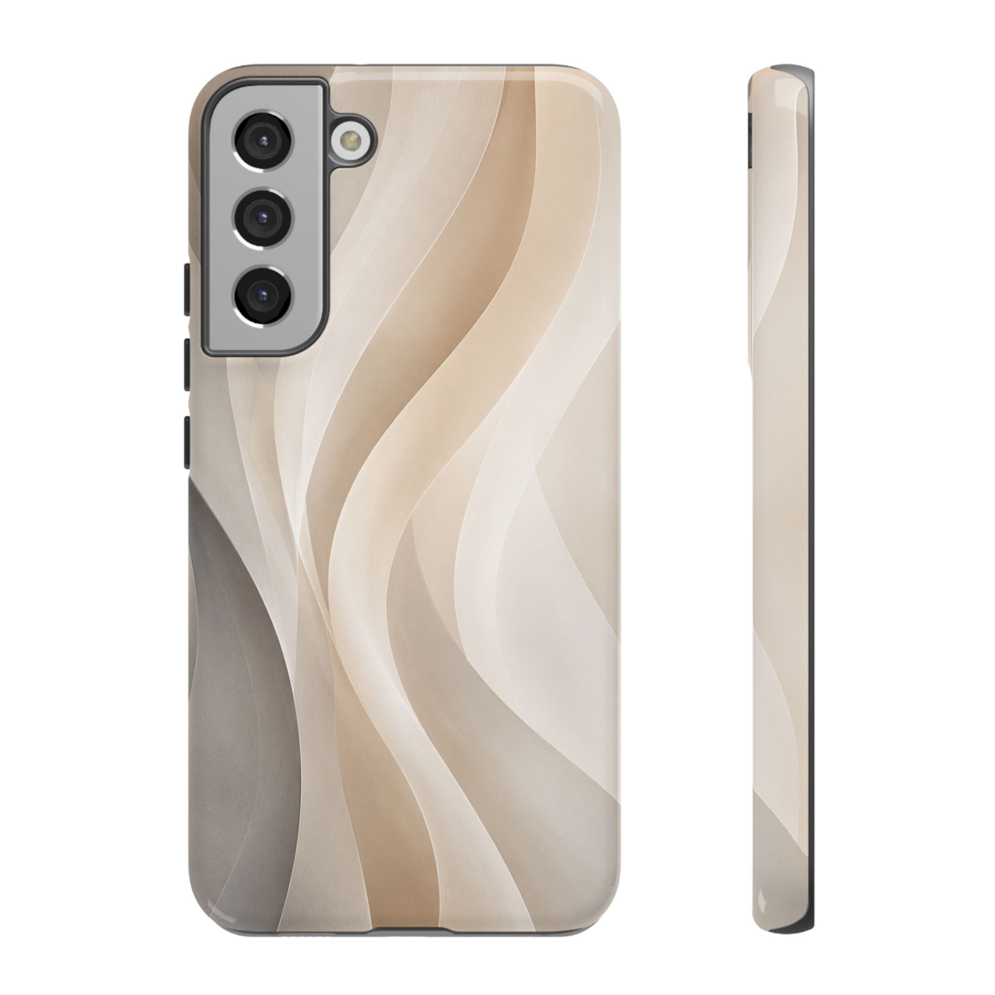 Abstract Beige Waves Phone Case — Protective Tough Case