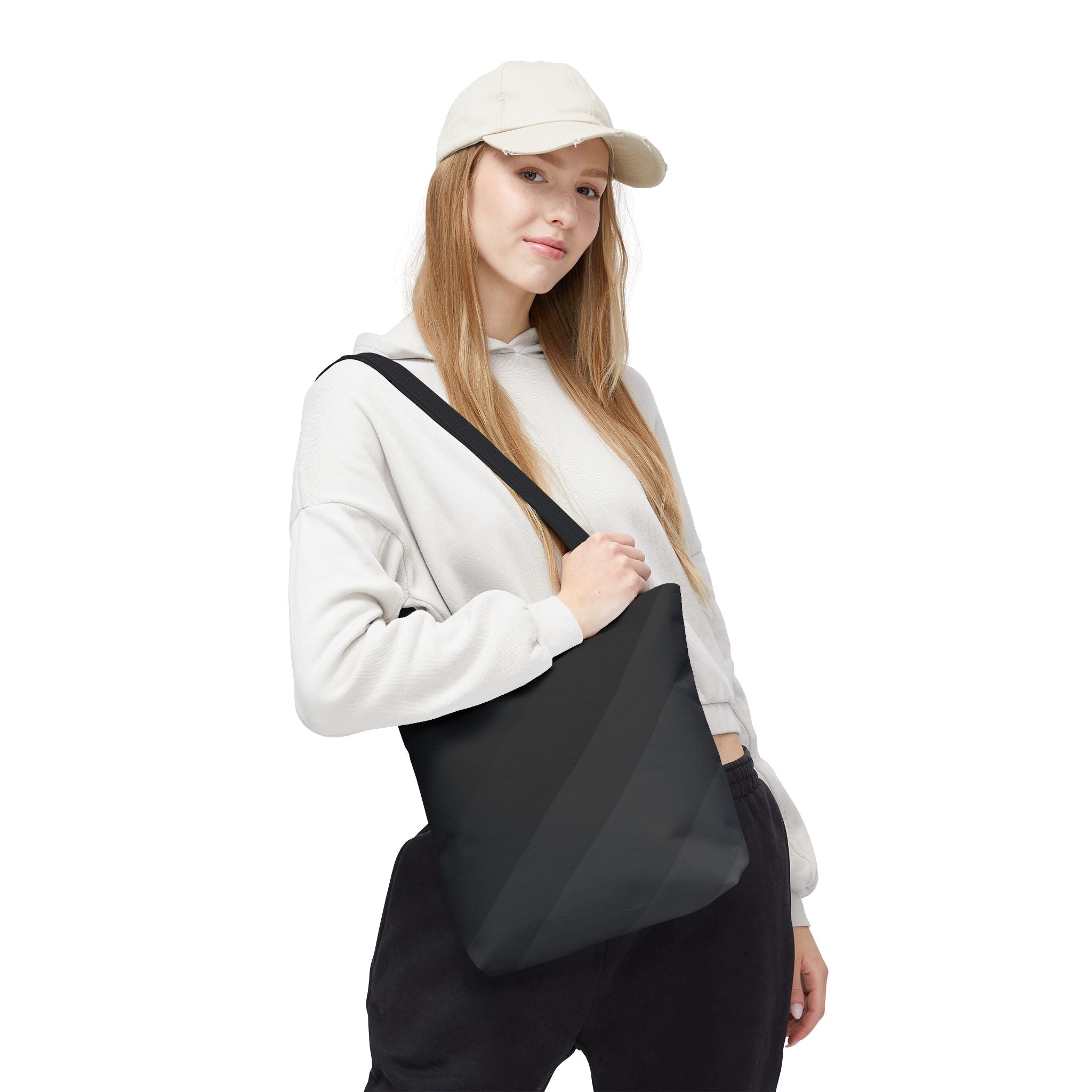 Diagonal Gray Stripes Tote Bag | All-Over Print