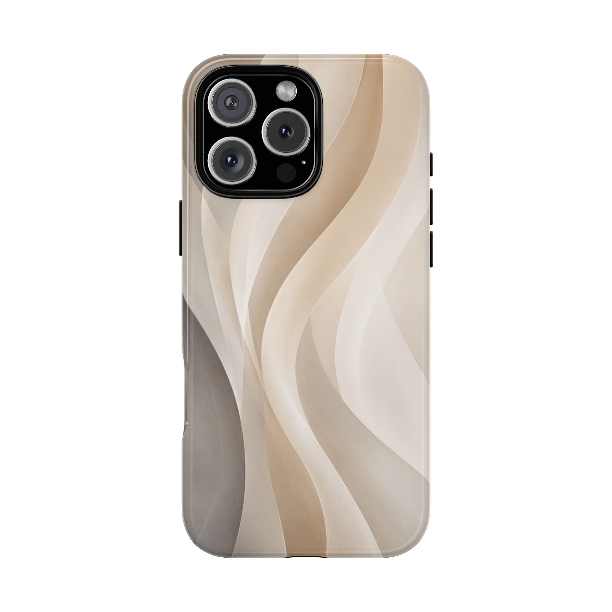 Abstract Beige Waves Phone Case — Protective Tough Case
