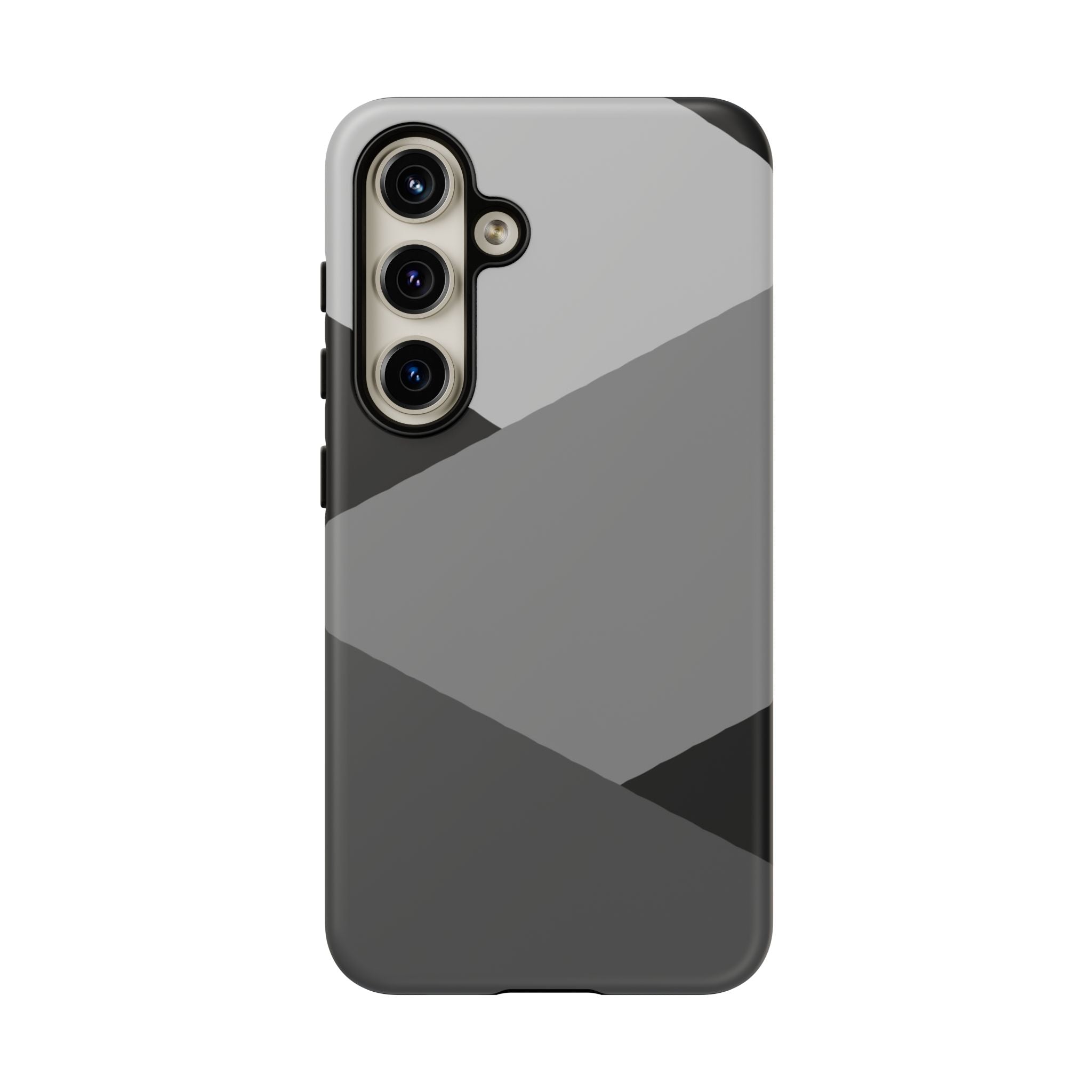 Geometric Gray Tough Phone Case — Protective iPhone Cover with Modern Minimalist Design