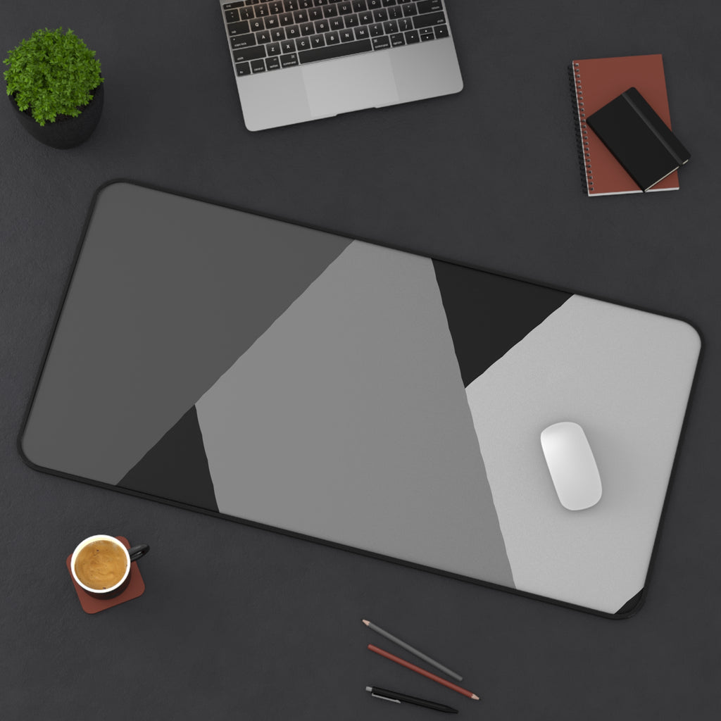 Geometric Gray Desk Mat – Minimalist Office Mouse Pad