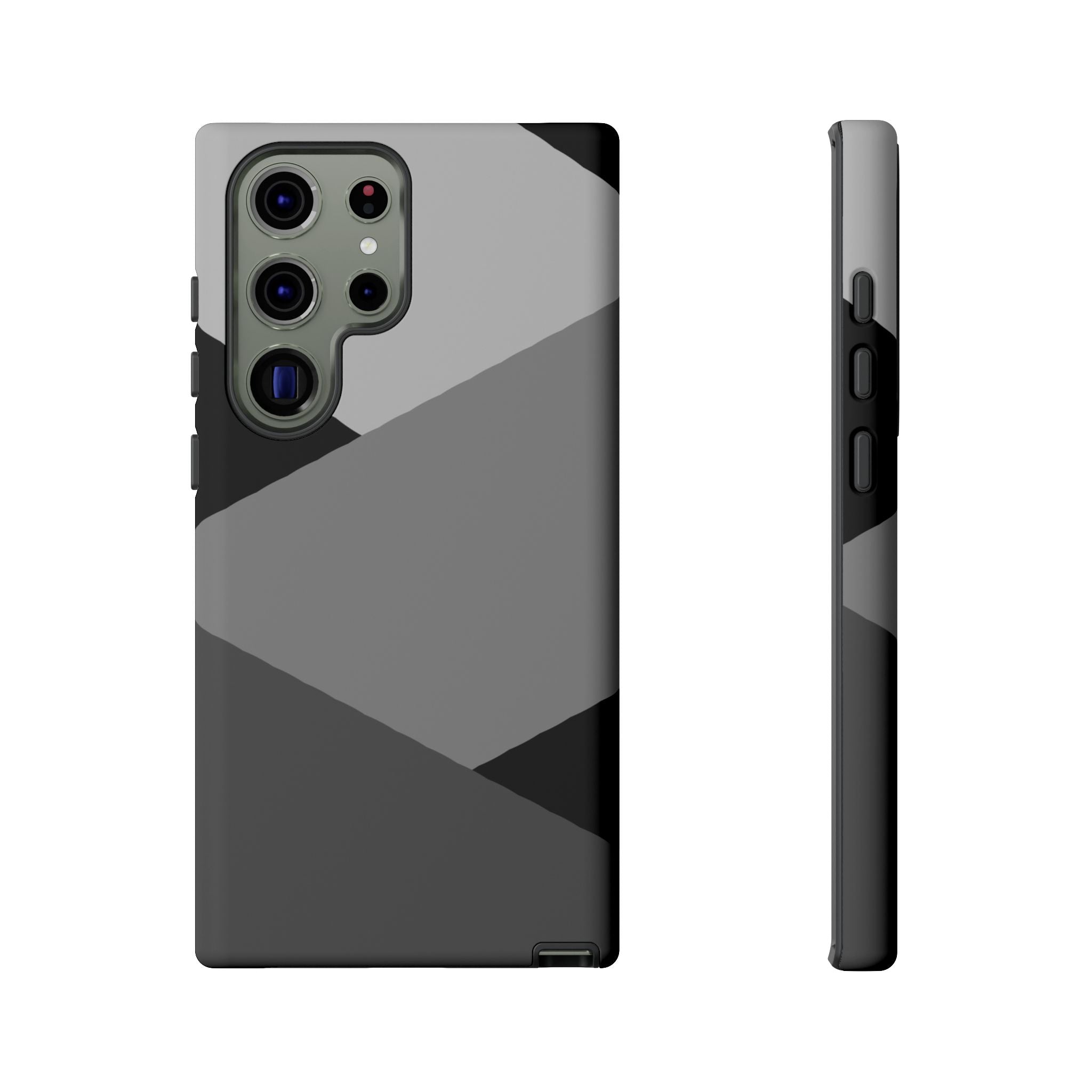 Geometric Gray Tough Phone Case — Protective iPhone Cover with Modern Minimalist Design